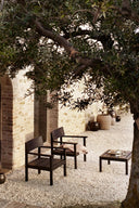Two durable and stylish outdoor lounge chairs made from Accoya Pinewood