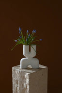 Handcrafted ceramic mini vase in the shape of a double cobra