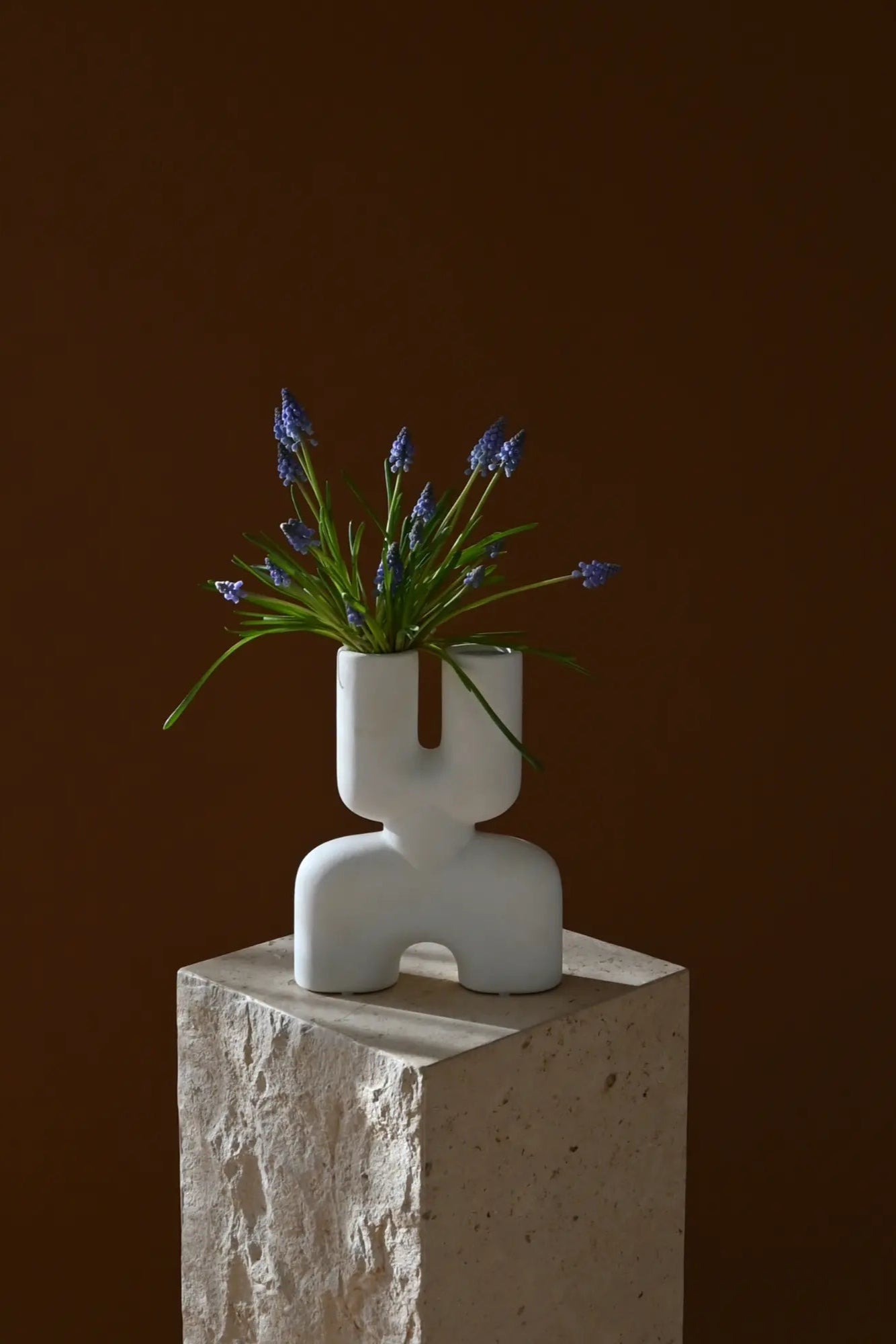 Handcrafted ceramic mini vase in the shape of a double cobra