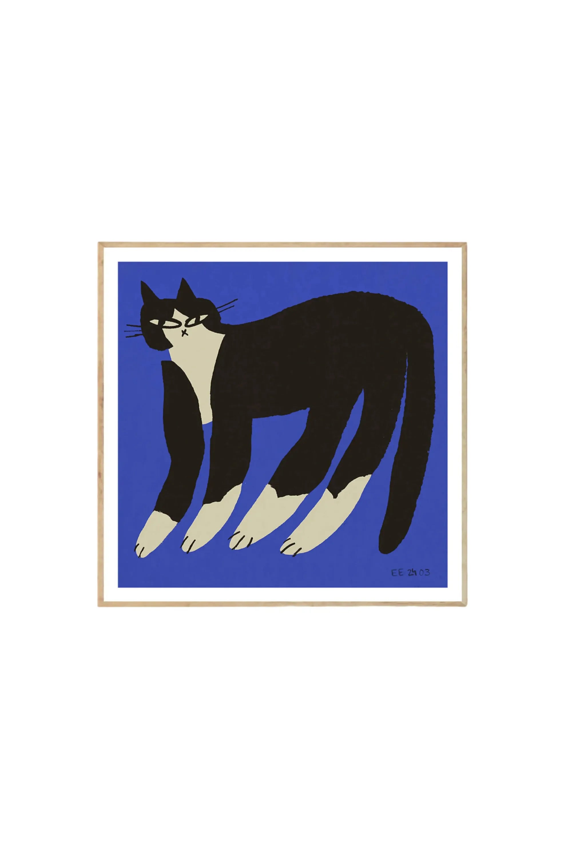 Cat in Blue - Art Print