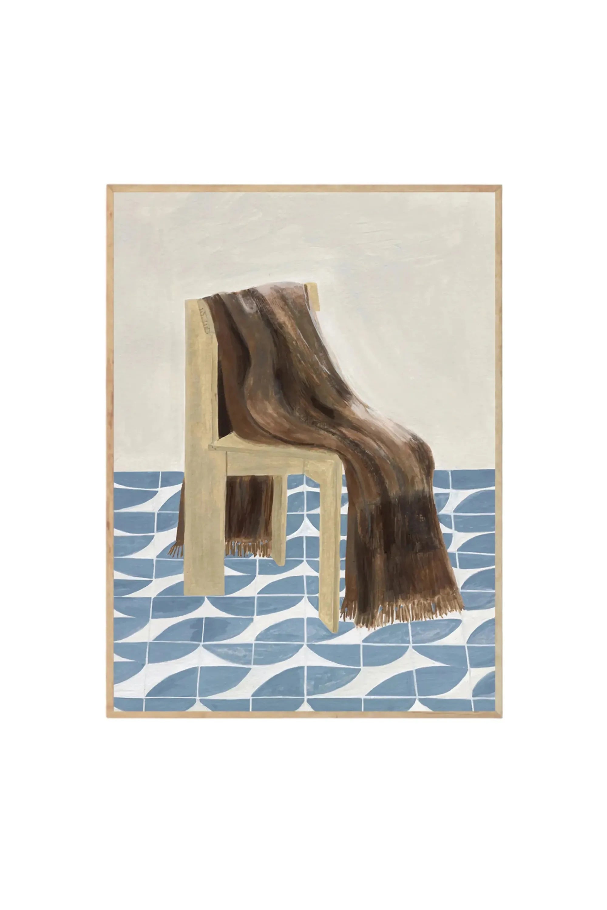 Chair with Blanket - Art Print by The Poster Club - THAT COOL LIVING