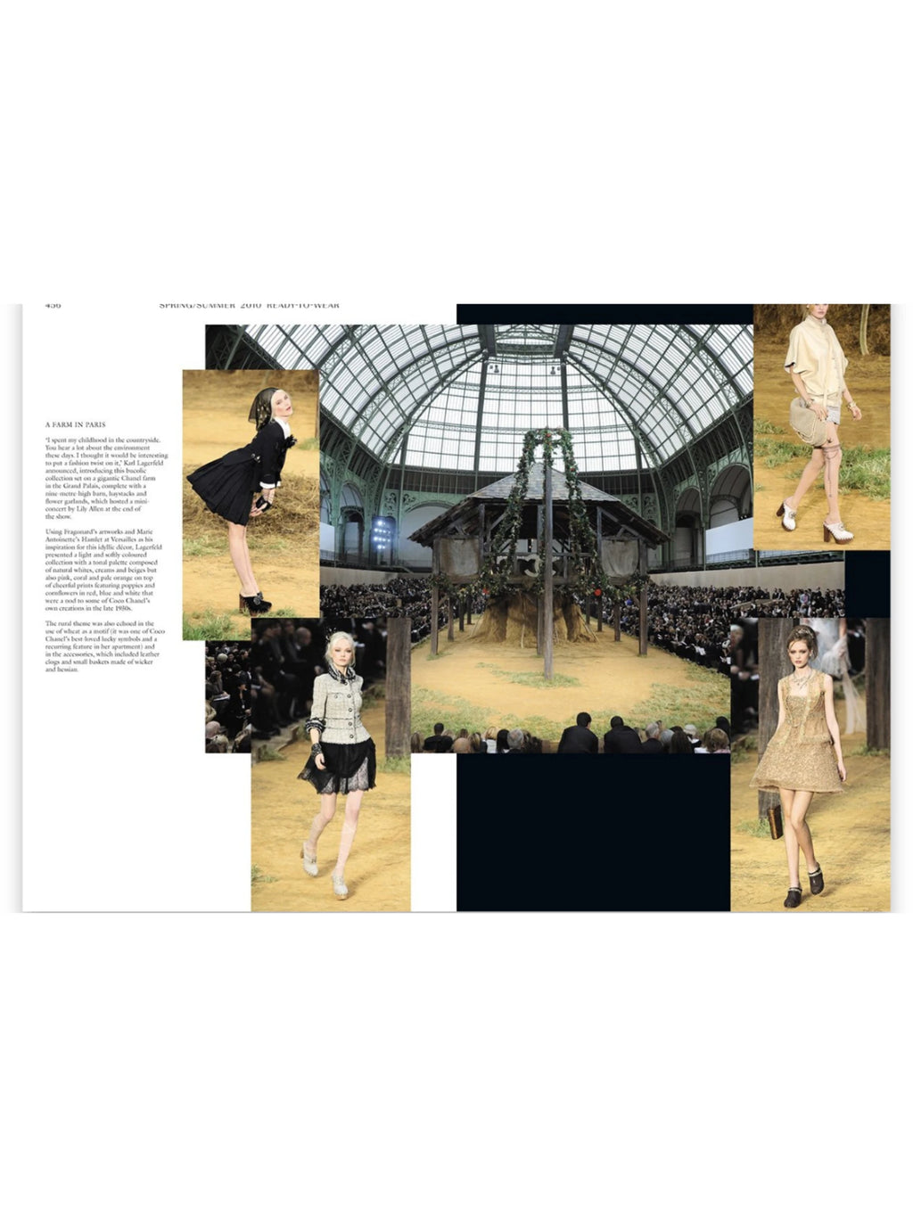 Book Chanel Catwalk, showcasing luxurious fashion photography and detailed descriptions of the Spring/Summer 2010 Ready-to-Wear collection's "A Farm in Paris" theme. This premium fashion book is perfect for fashion enthusiasts, students, and collectors interested in Chanel's iconic designs and runway shows.