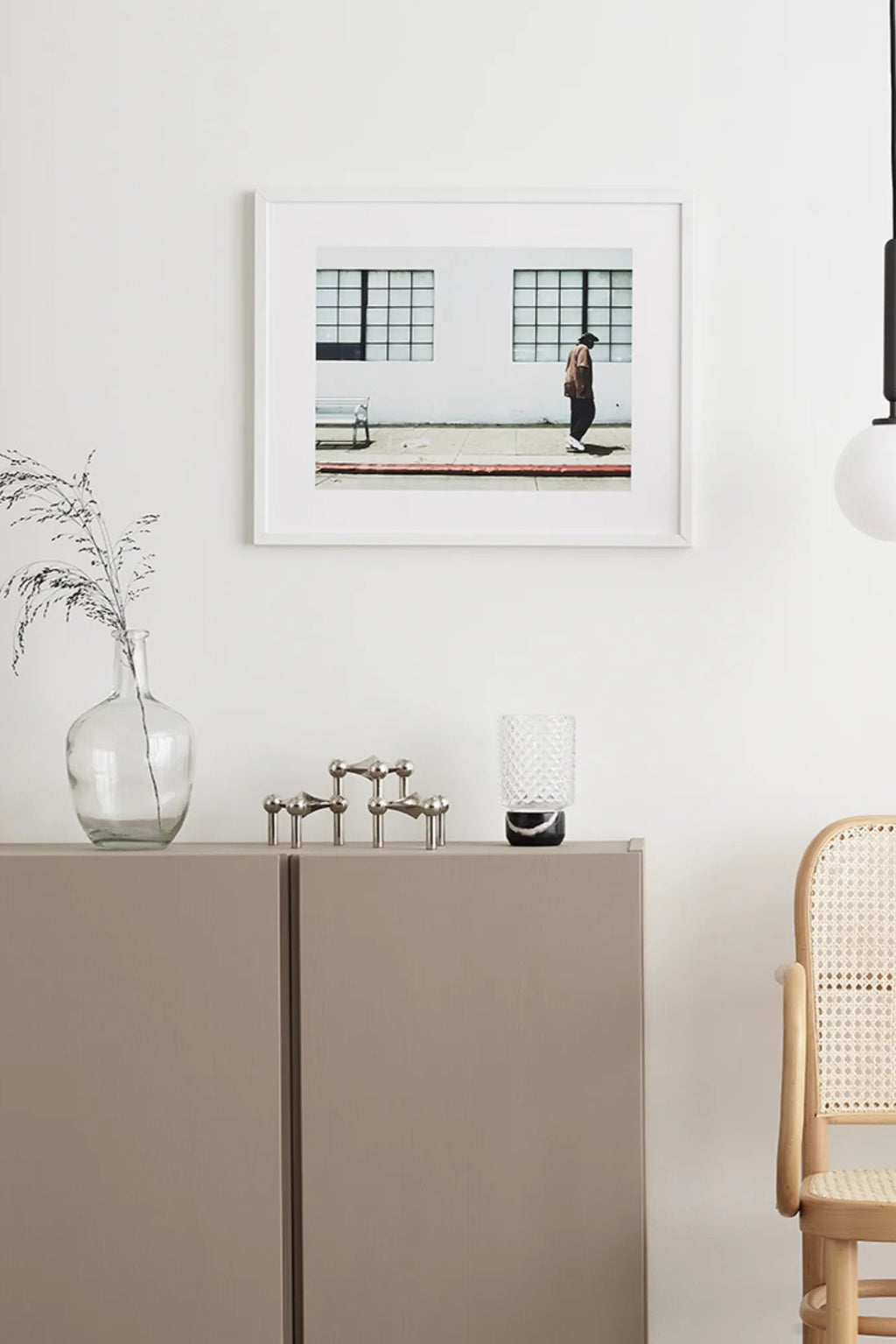 Beachfront lifestyle of Santa Monica Man enjoying sunny day at the pier