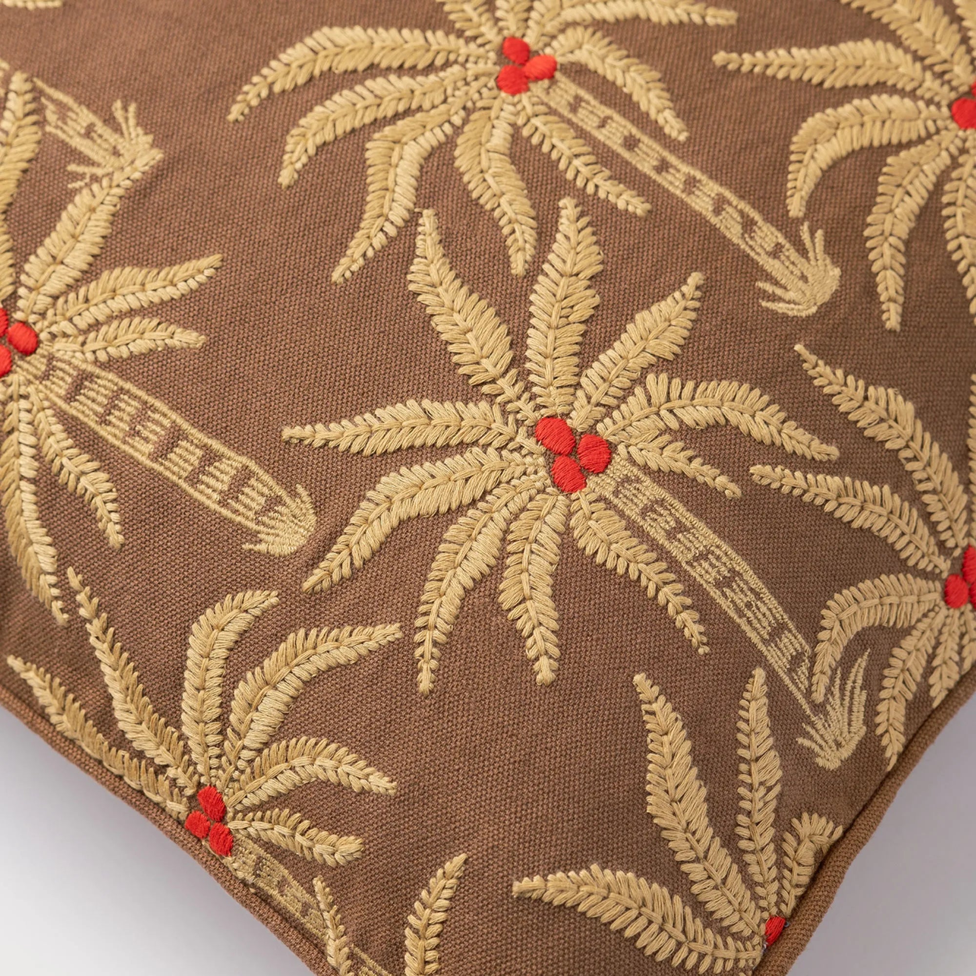Laura Cushion Trio in Vibrant Hues with Intricate Embroidery and Smooth Surface
