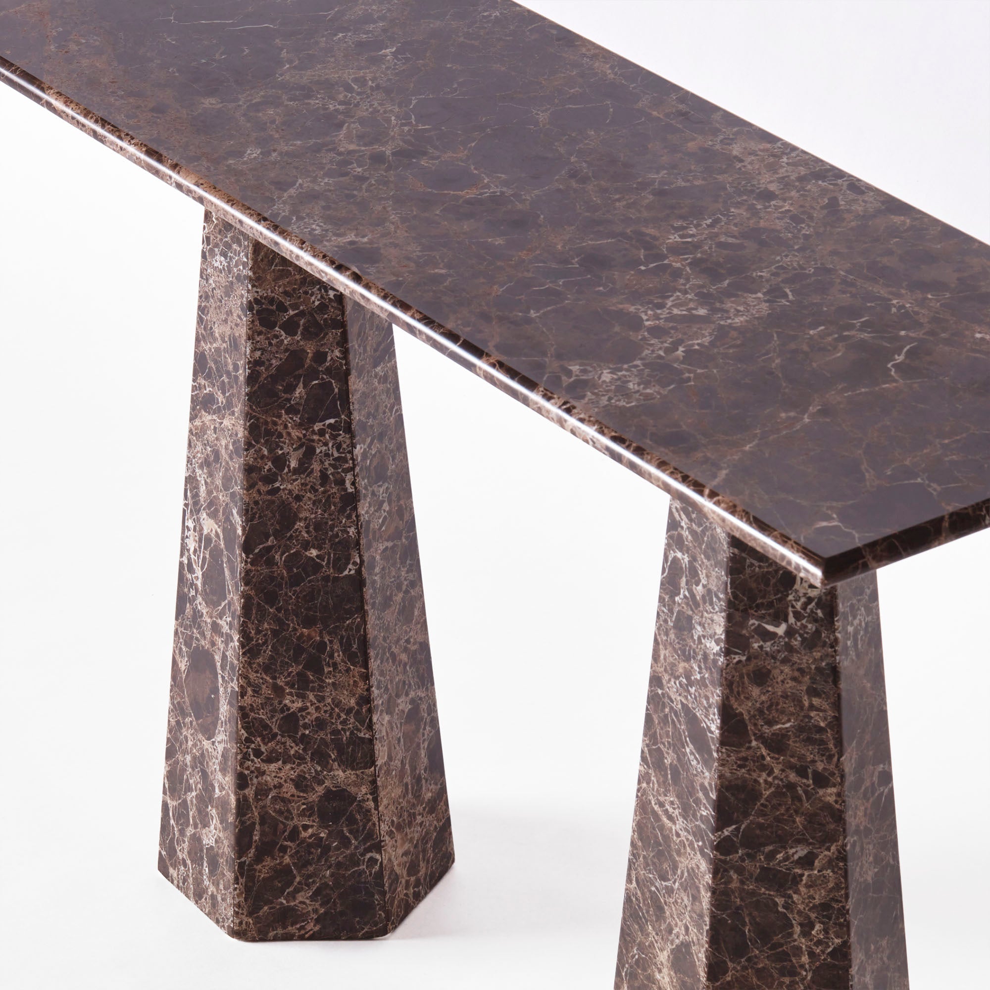 Hexagon Console Table Dark Emperador - THAT COOL LIVING