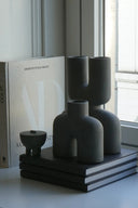 Handcrafted ceramic Uno Cobra Mini Vase in teal and white