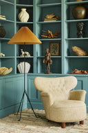 Geraldine Floor Lamp with bronze finish and white fabric shade