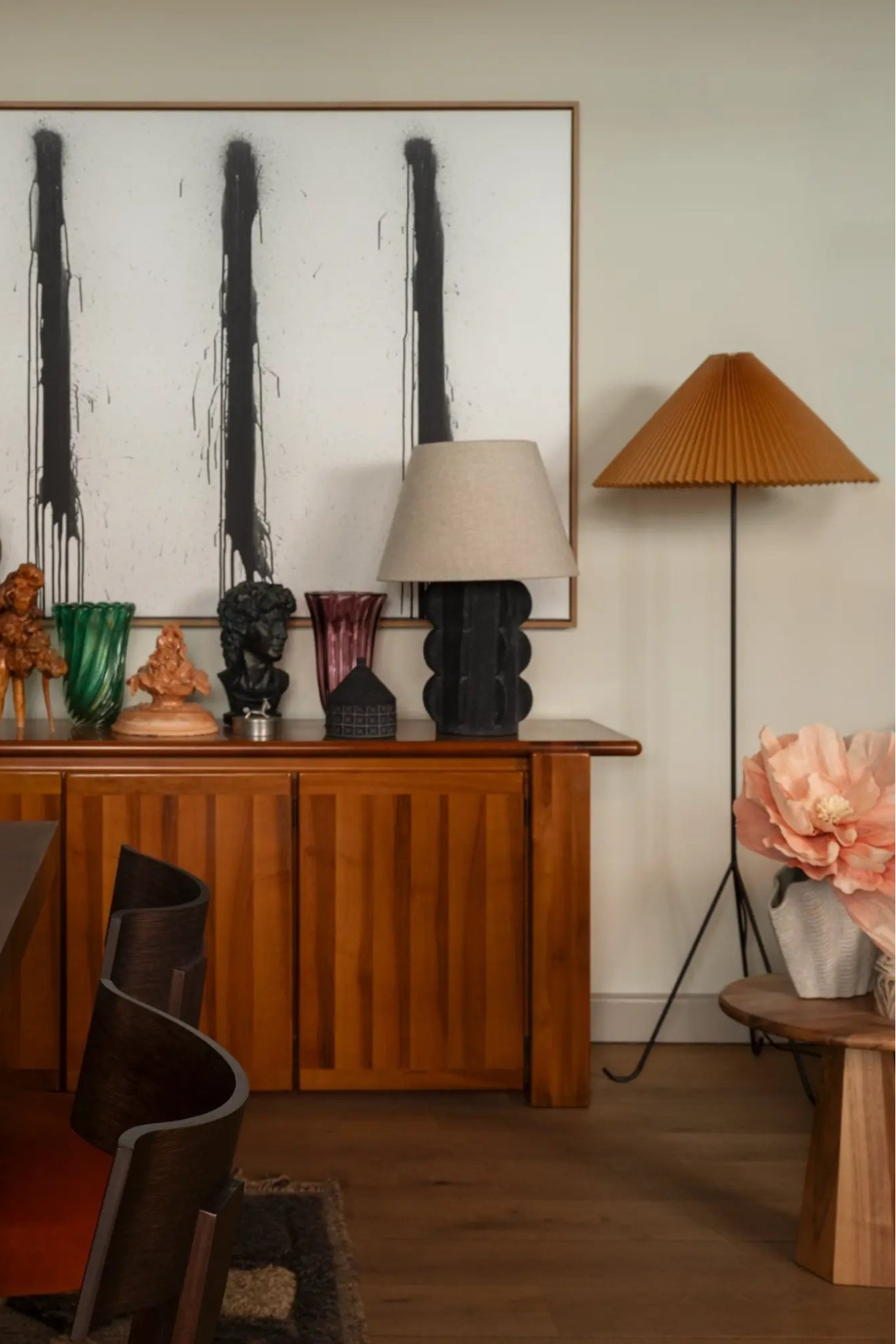  Geraldine Floor Lamp with adjustable height and flexible arm, providing versatile lighting options for reading or working 