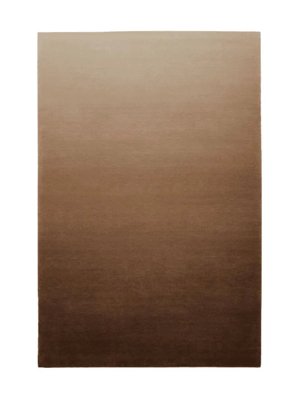 alp_ Degradé Simple Rug, a modern minimalist rectangular area rug featuring a smooth, plush pile with a striking ombre degradé effect that transitions from light beige and tan to a rich dark brown. This contemporary gradient rug creates an elegant focal point, perfect for adding warmth and sophisticated style to a living room, bedroom, or home office.