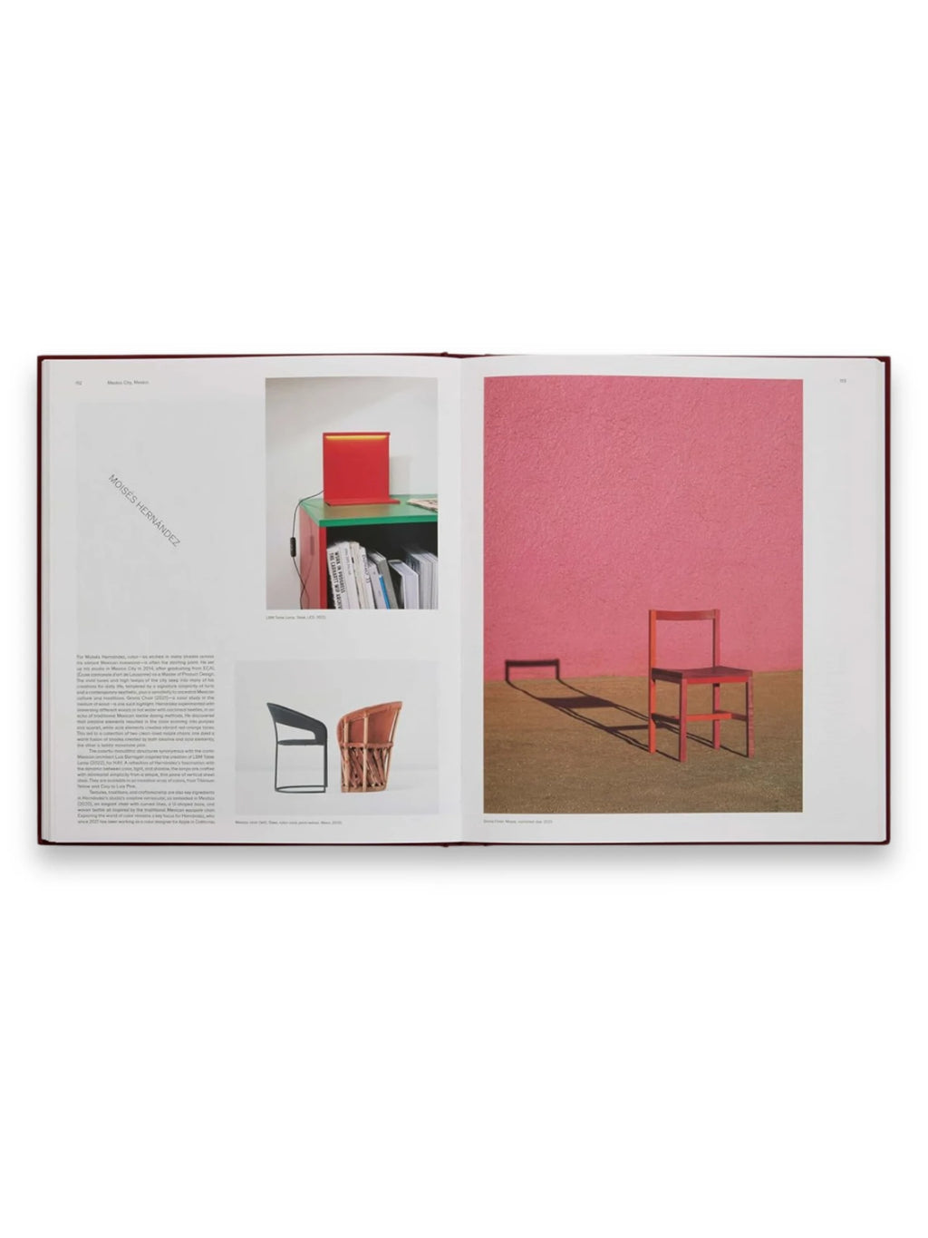 Book Designed for Life, an open hardcover book showcasing vibrant design photography and text on cream pages. This stylish book is perfect for design enthusiasts and art collectors.