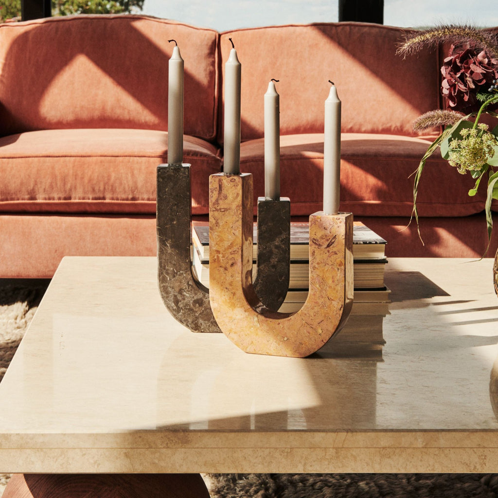 Arco Candle Holder Grey - Sculptural Marble Decor - Dusty Deco - THAT COOL LIVING