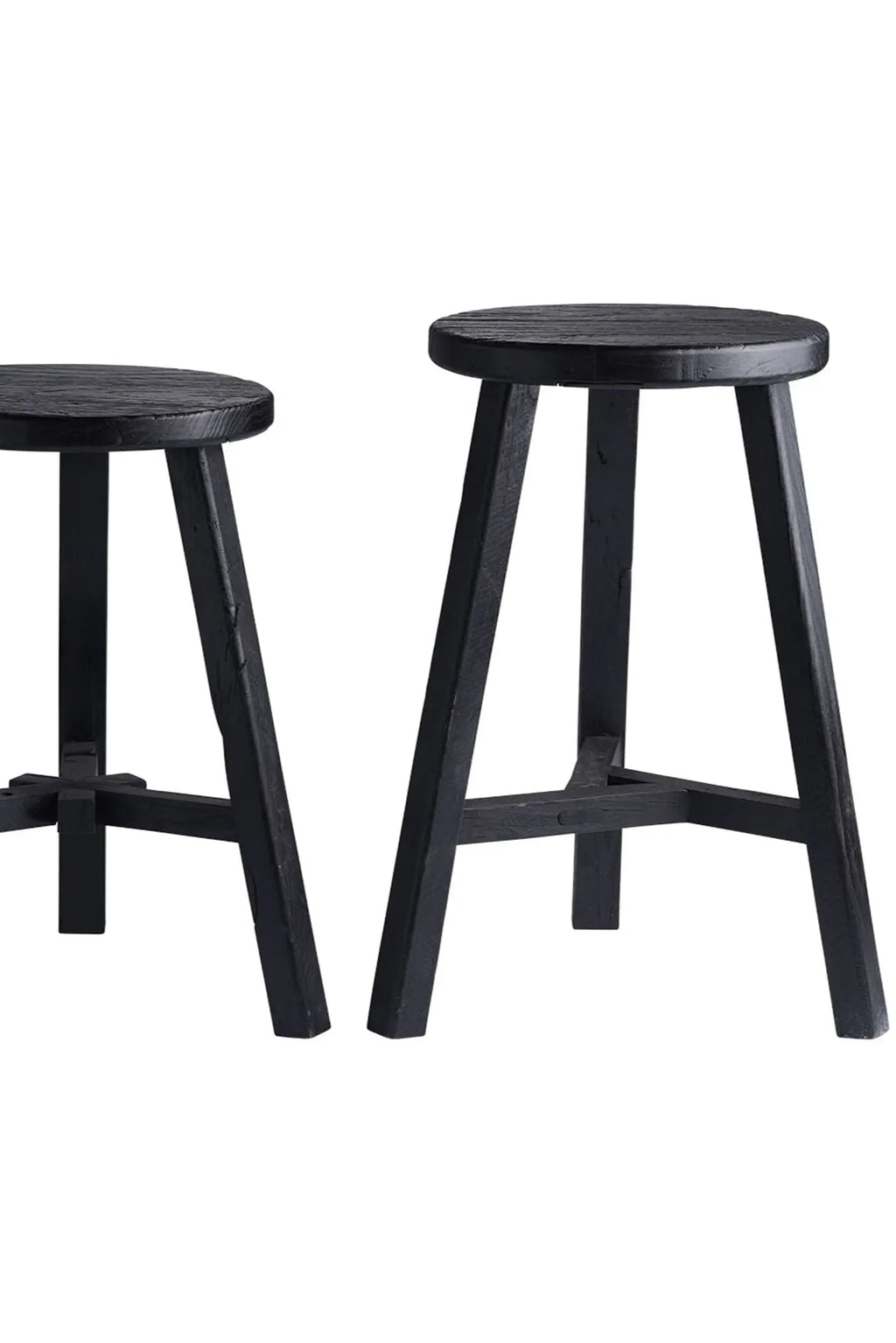 Traditional Elm Wood Stool with Rustic Charm and Timeless Appeal