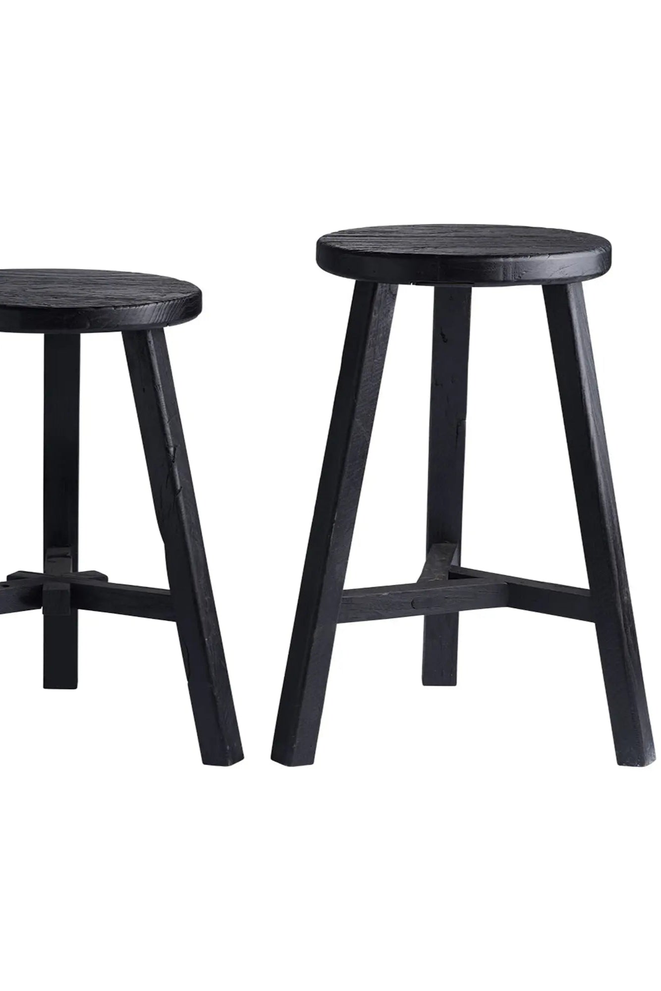 Traditional Elm Wood Stool with Rustic Charm and Timeless Appeal