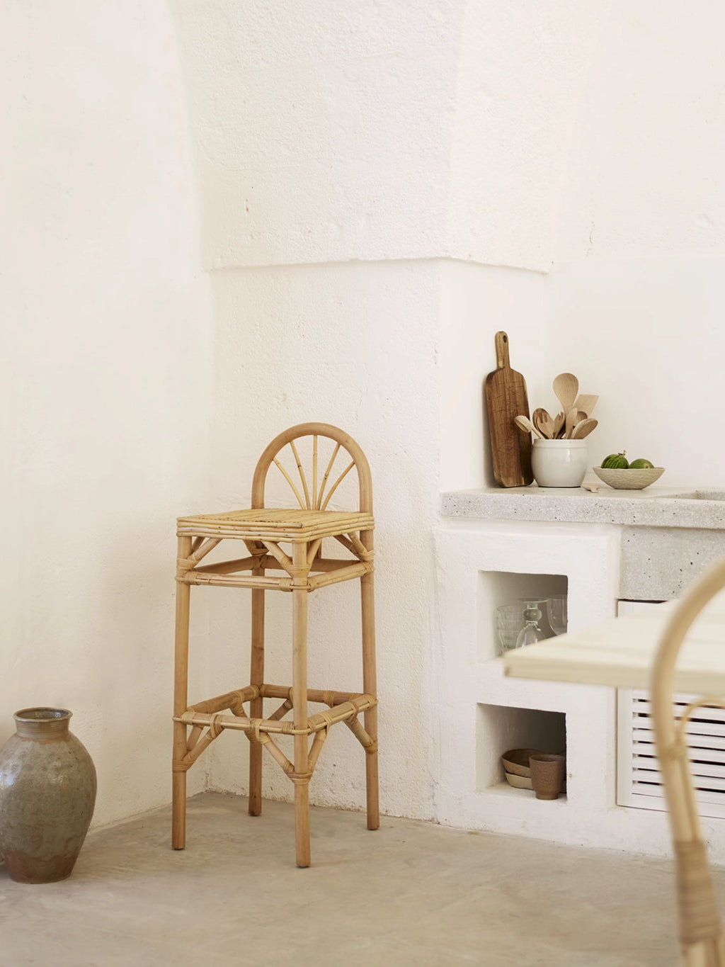 Rattan Bar Stool - Set of 4