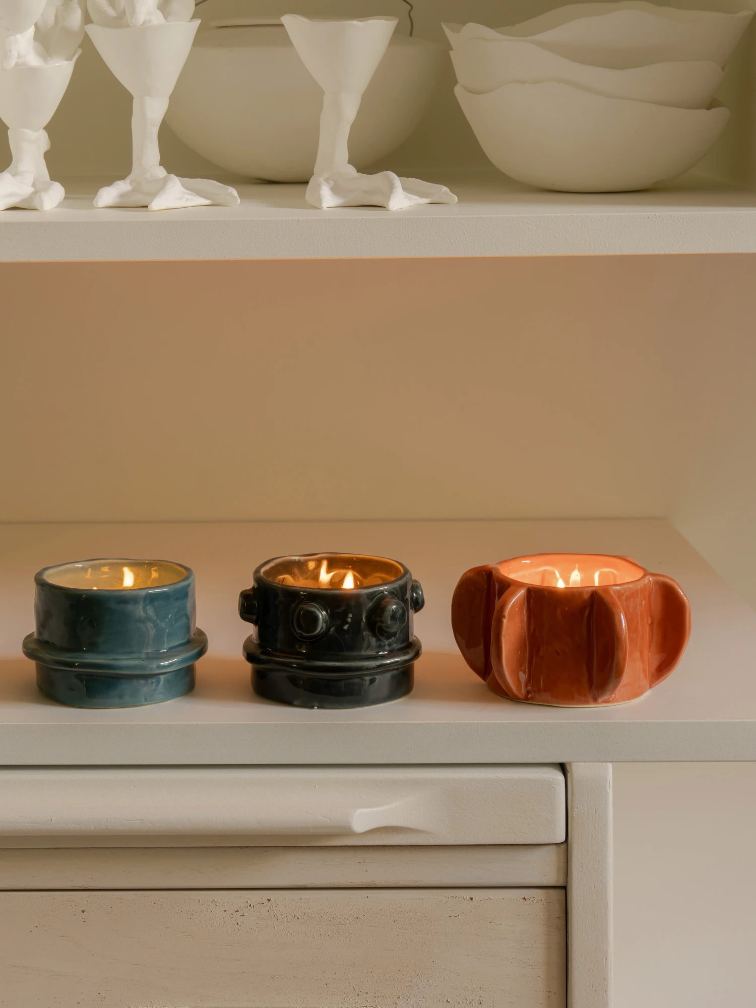 Glazed Molly Tealight Holder – Set of 3 by Serax - THAT COOL LIVING