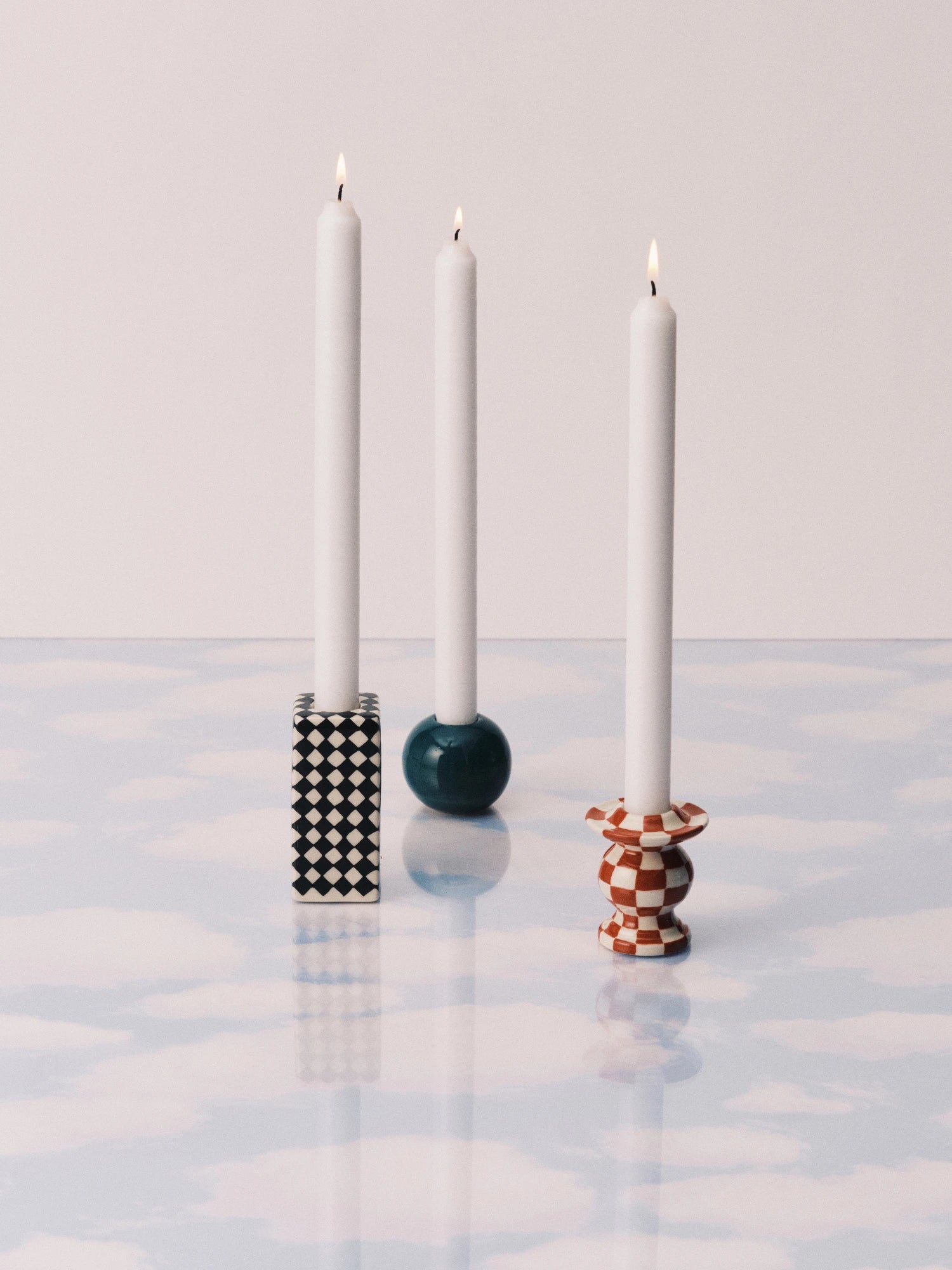 Chessboard Candle Holder - Set of 3