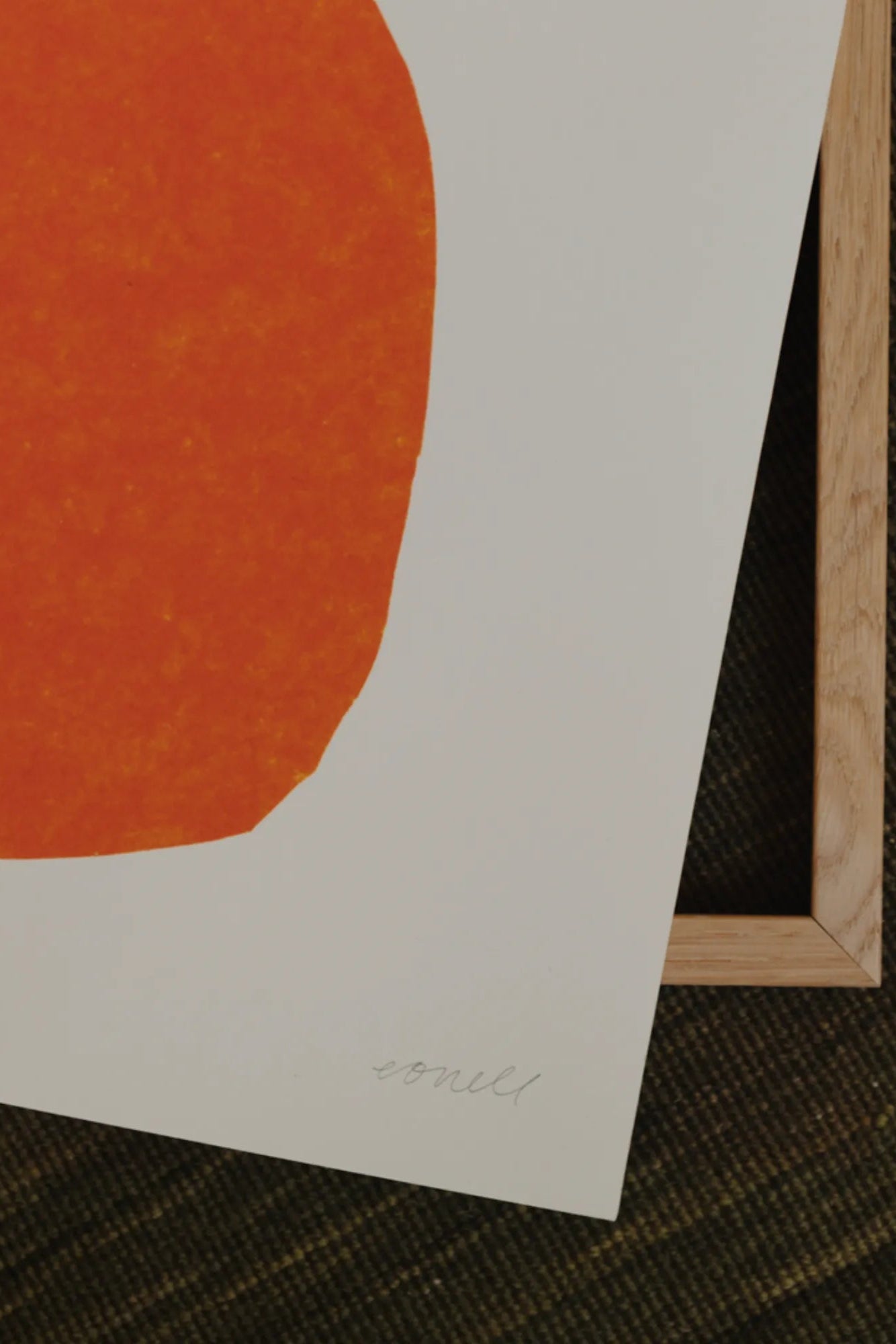 Modern acrylic painting with geometric shapes and bold brushstrokes