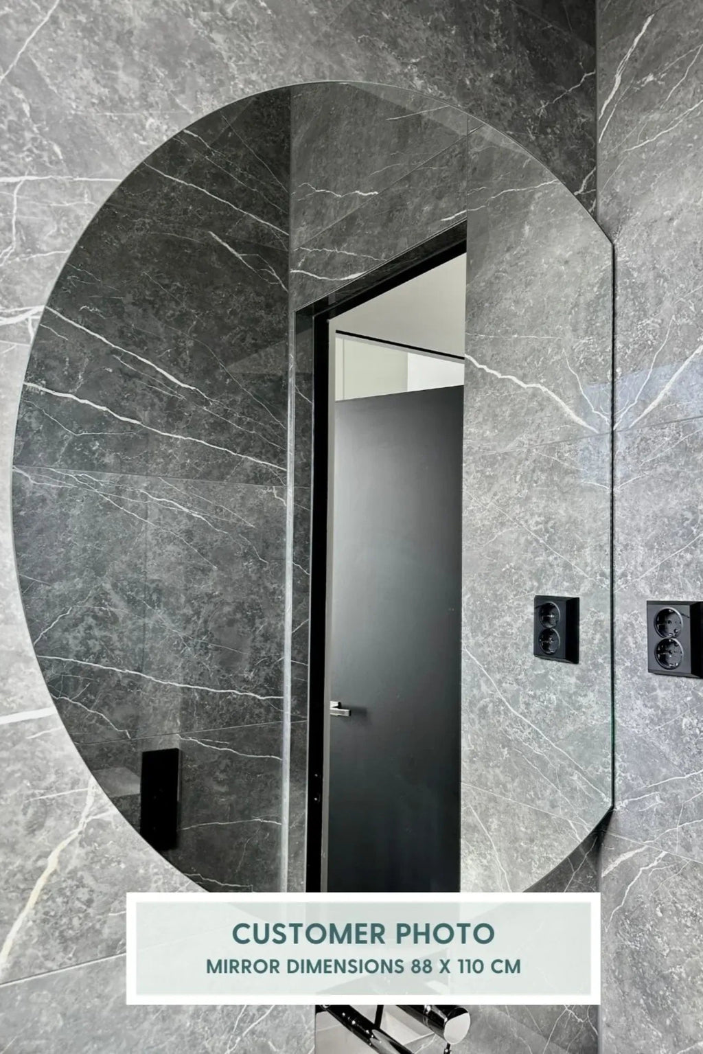 Modern Half-Moon Mirror With Adjustable LED Lighting