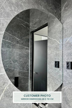 Modern Half-Moon Mirror With Adjustable LED Lighting