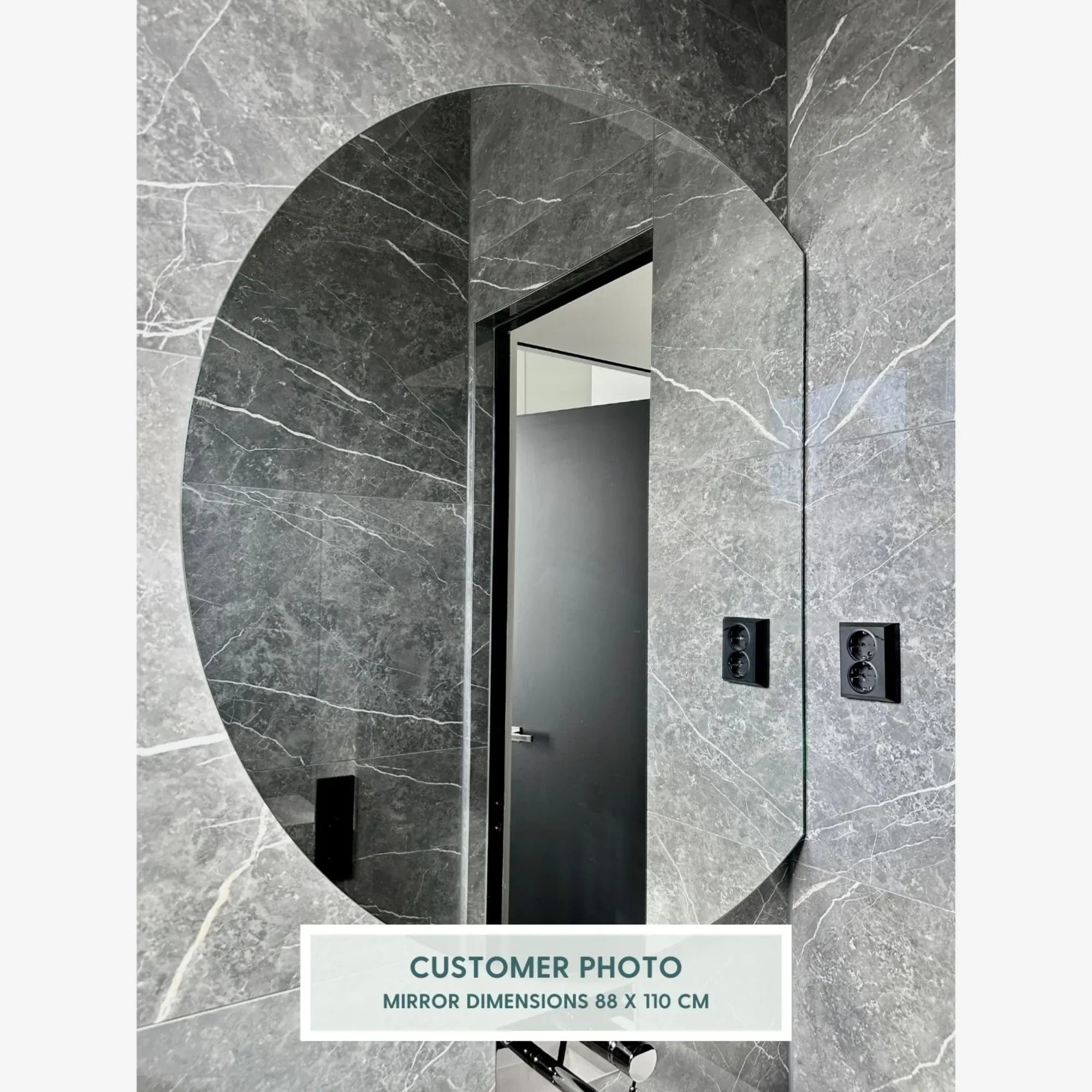 Modern Half-Moon Mirror With Adjustable LED Lighting