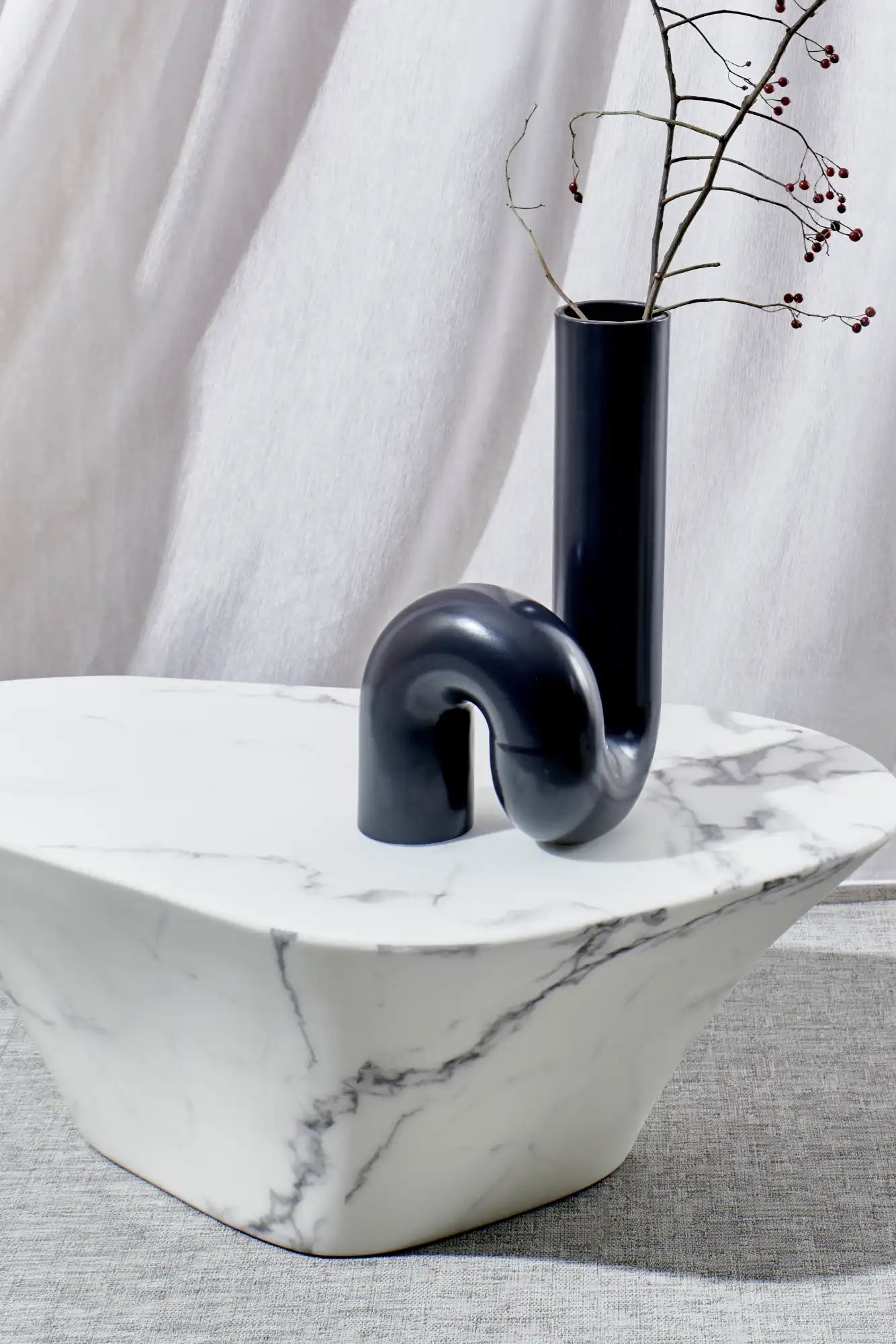 Oval Marble Look Coffee Table - THAT COOL LIVING