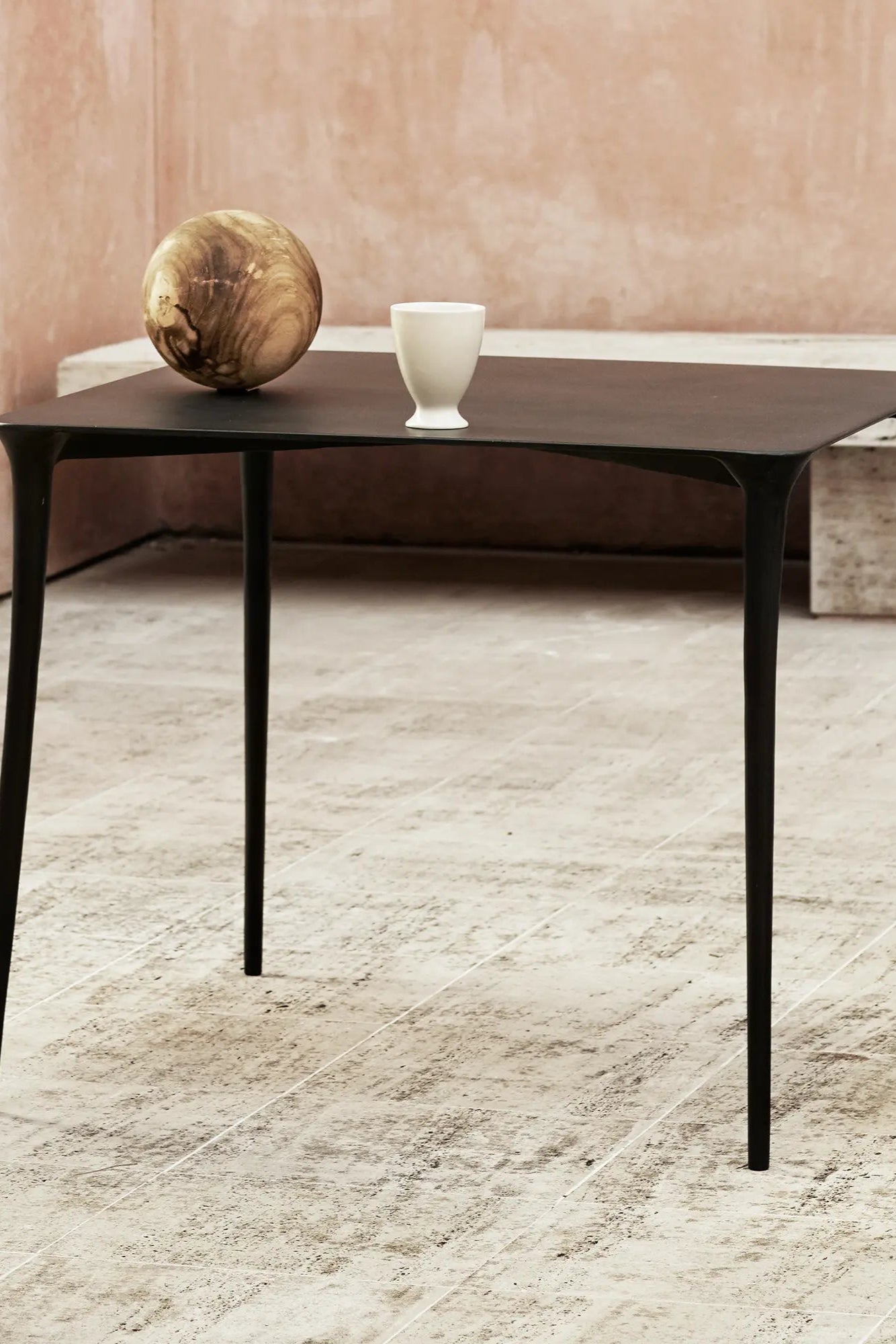 Spacious and elegant metal dining table with modern design and sturdy construction