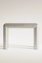 Metallic square stool on a white background