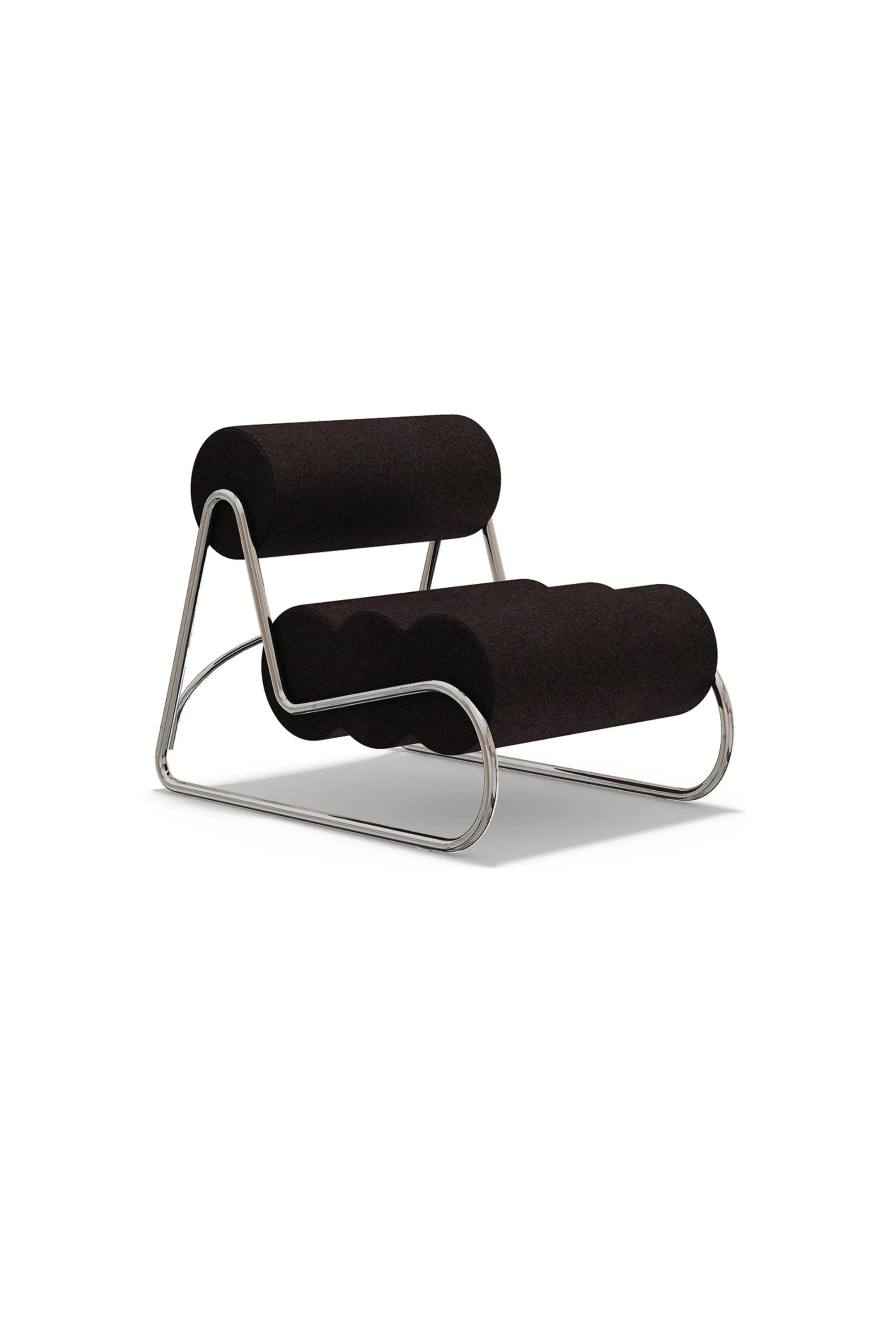 Modern Fave Lounge chair with black cushioned seat and backrest on a white background