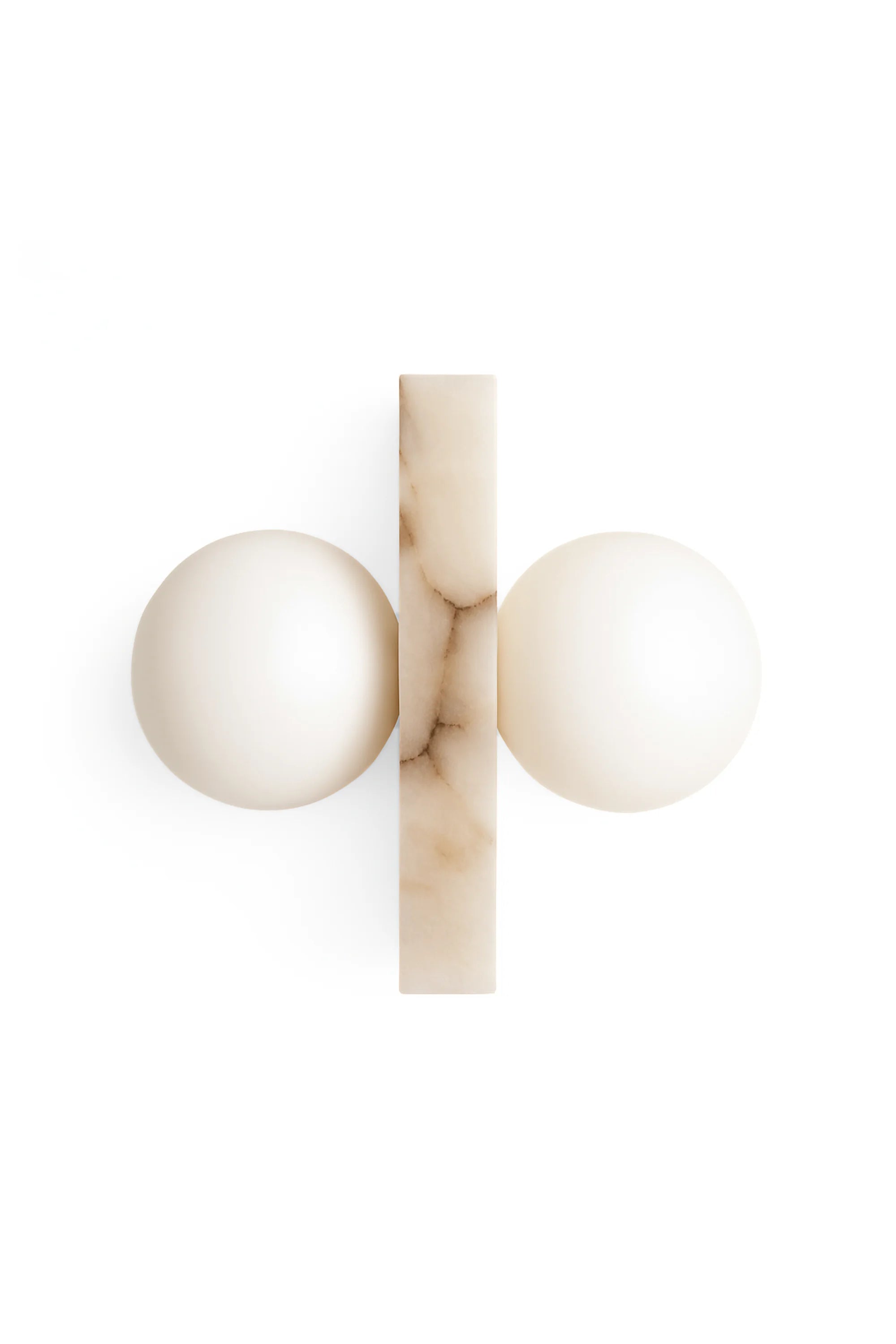 Decorative wall hook with spherical ends on a white background