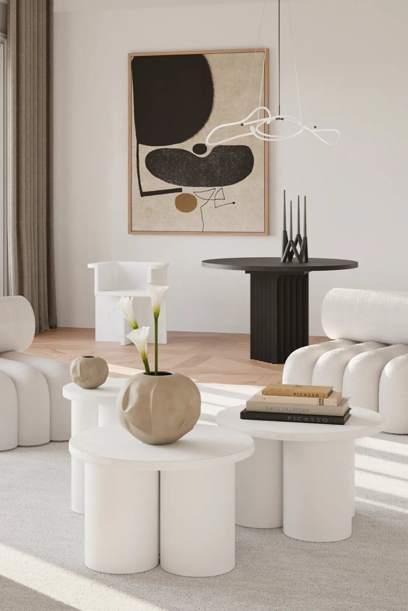 Orimono Vase - Medio in a stylish interior setting with minimalist decor