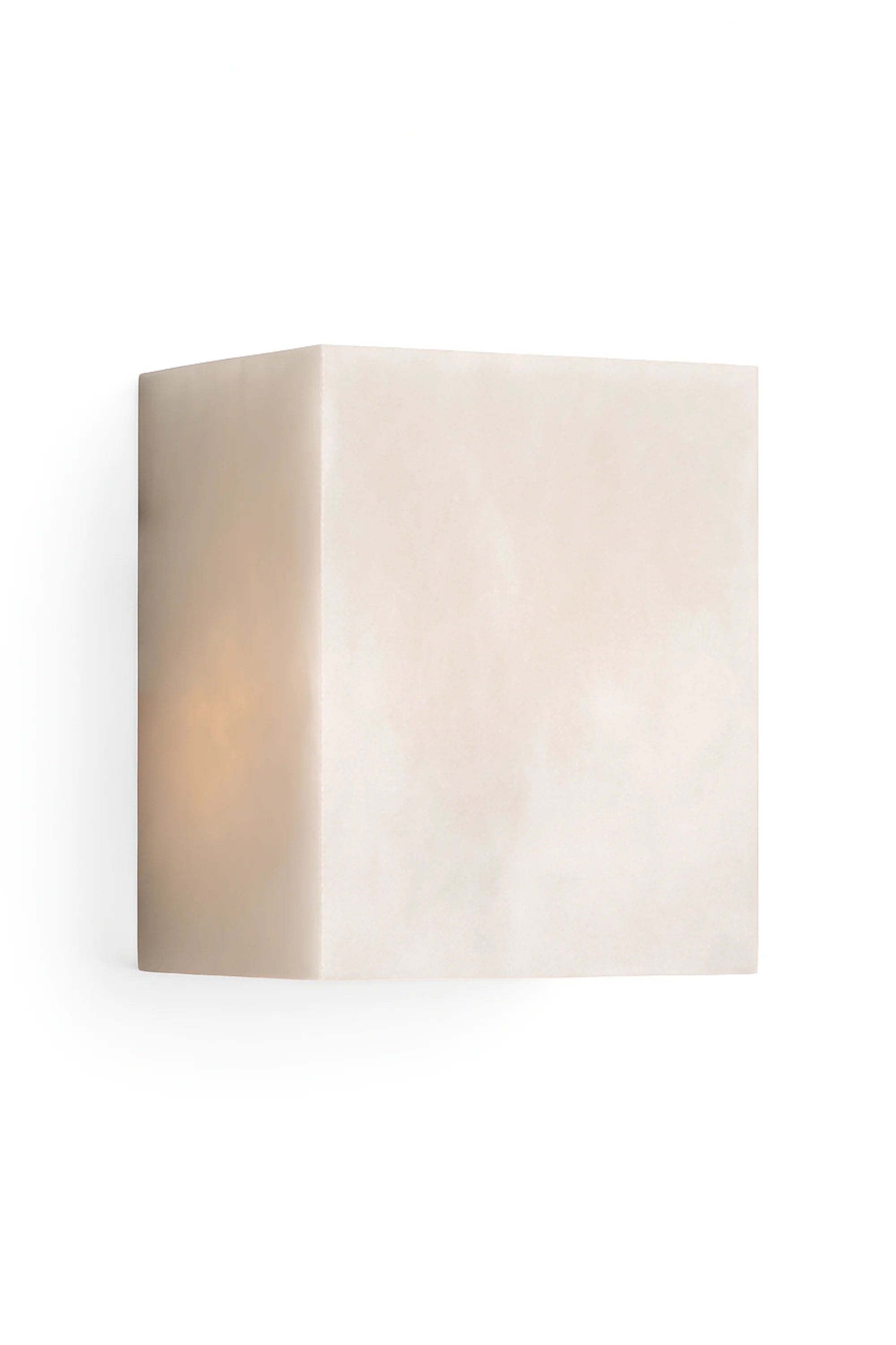 Square wall light fixture on a white background