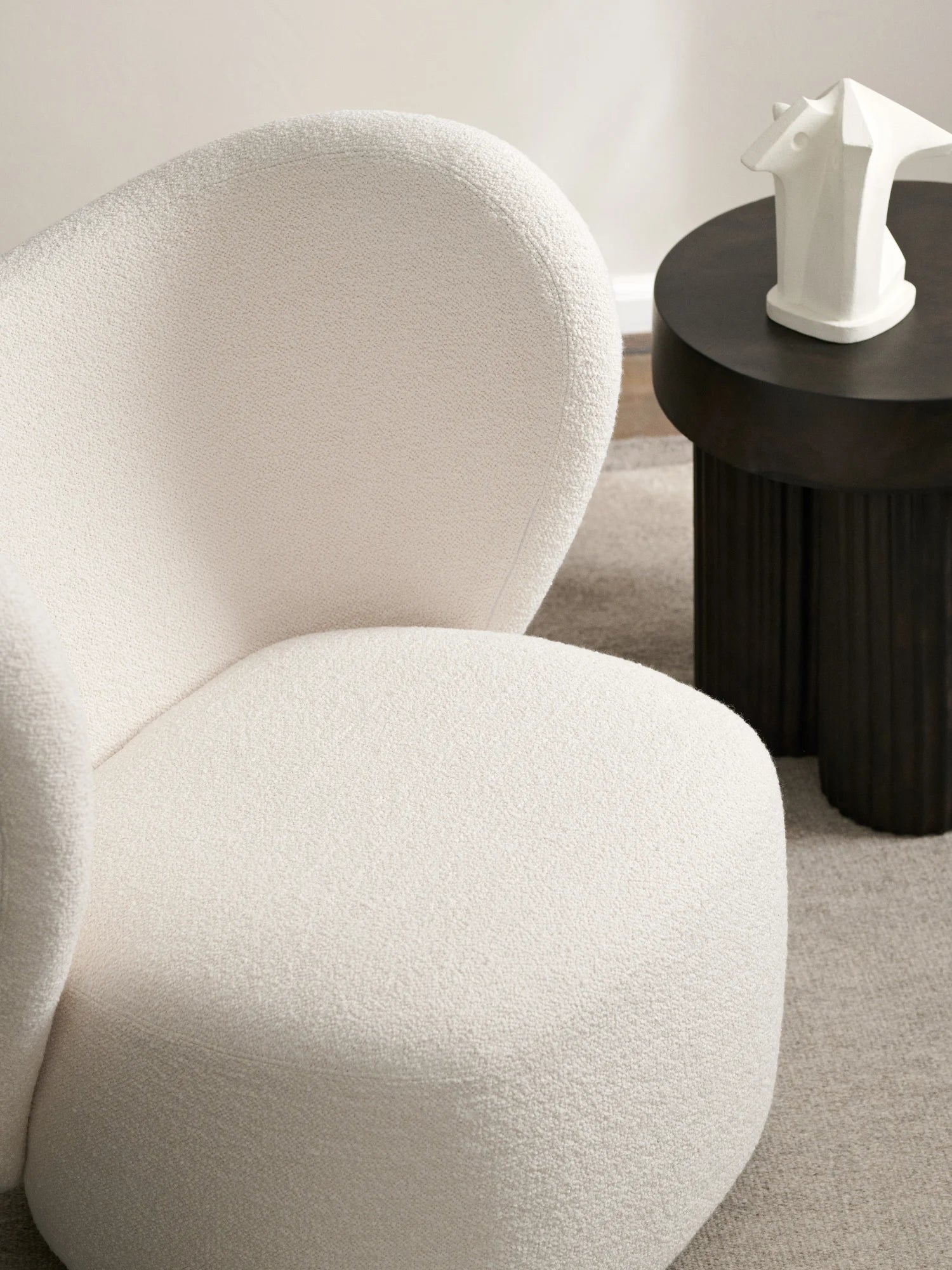 norr11 gear NORR11 Fluted Concrete Gear Side Table, Brutalist Design Clay