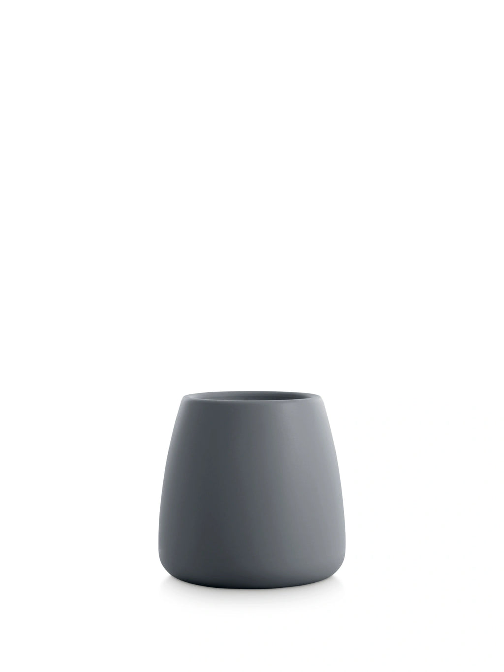 Diabla Gobi 1 Planter in deep matte anthracite, featuring its modern, rounded, and slightly taller design. This sophisticated, durable planter is displayed on a clean white background.