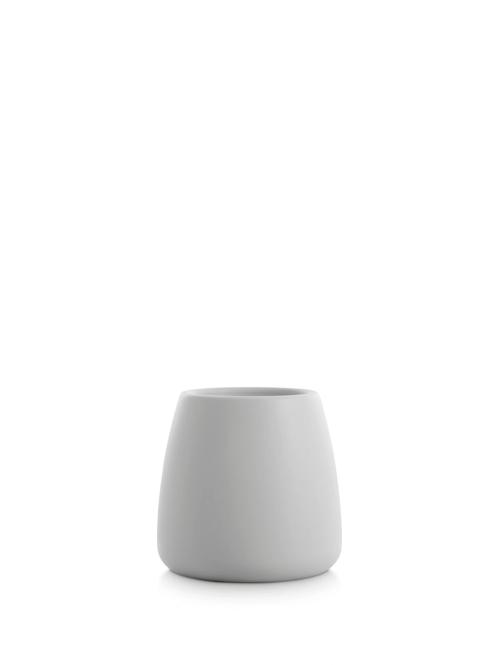 Diabla Gobi 1 Planter in light grey, presented as a standalone empty pot. Its minimalist, rounded form and smooth, matte finish highlight the modern aesthetic, perfect for various indoor or outdoor settings, displayed on a white background.