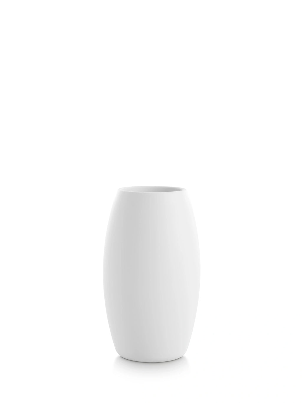 Diabla Gobi 2 Planter in a pristine white finish, featuring a sleek, modern oval shape and smooth, matte texture, displayed on a clean white background.