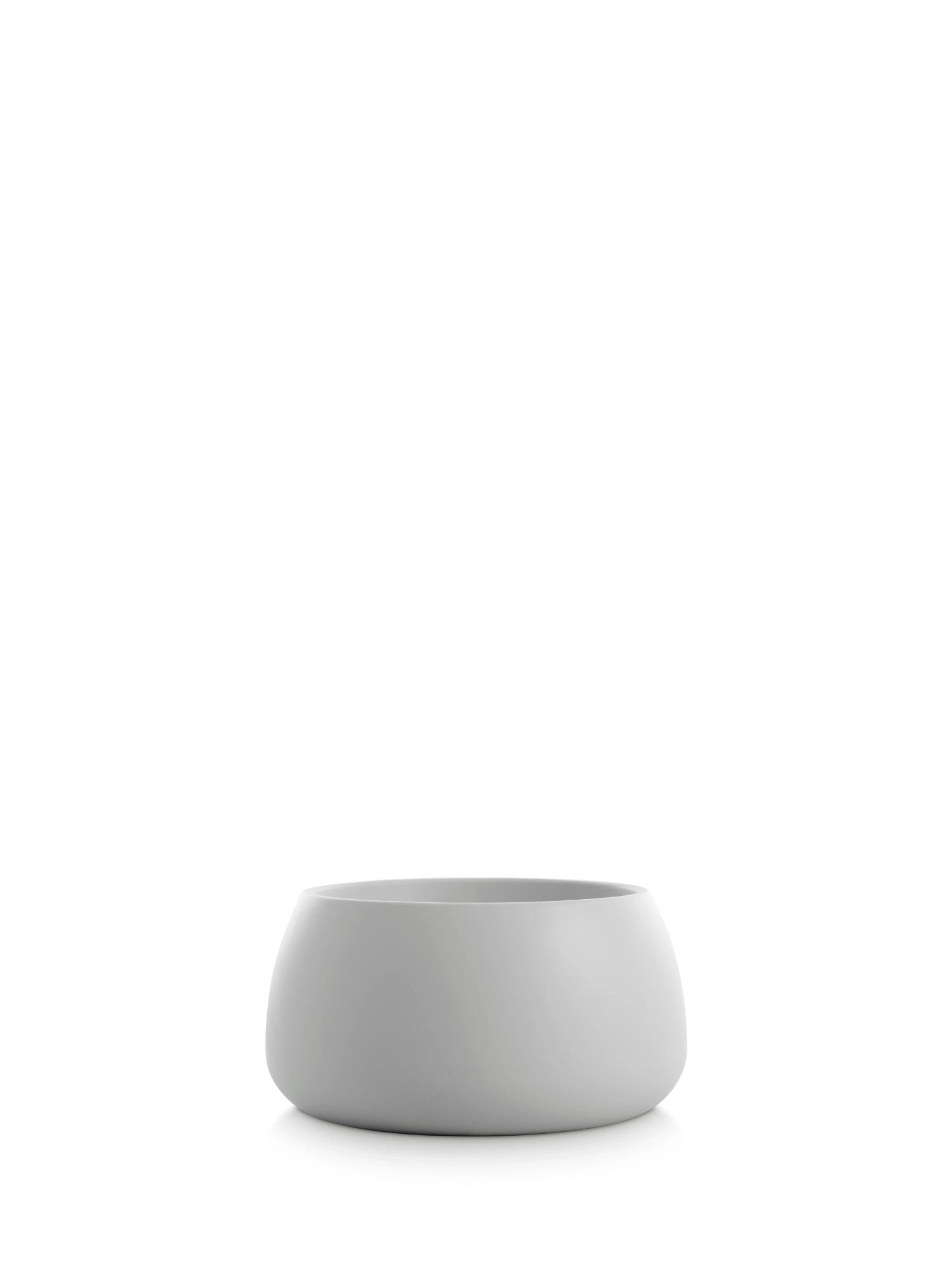 Diabla Gobi 3 Planter in elegant matte grey, showcasing its contemporary, rounded, and low-profile design. This versatile, durable planter is displayed on a clean white background.