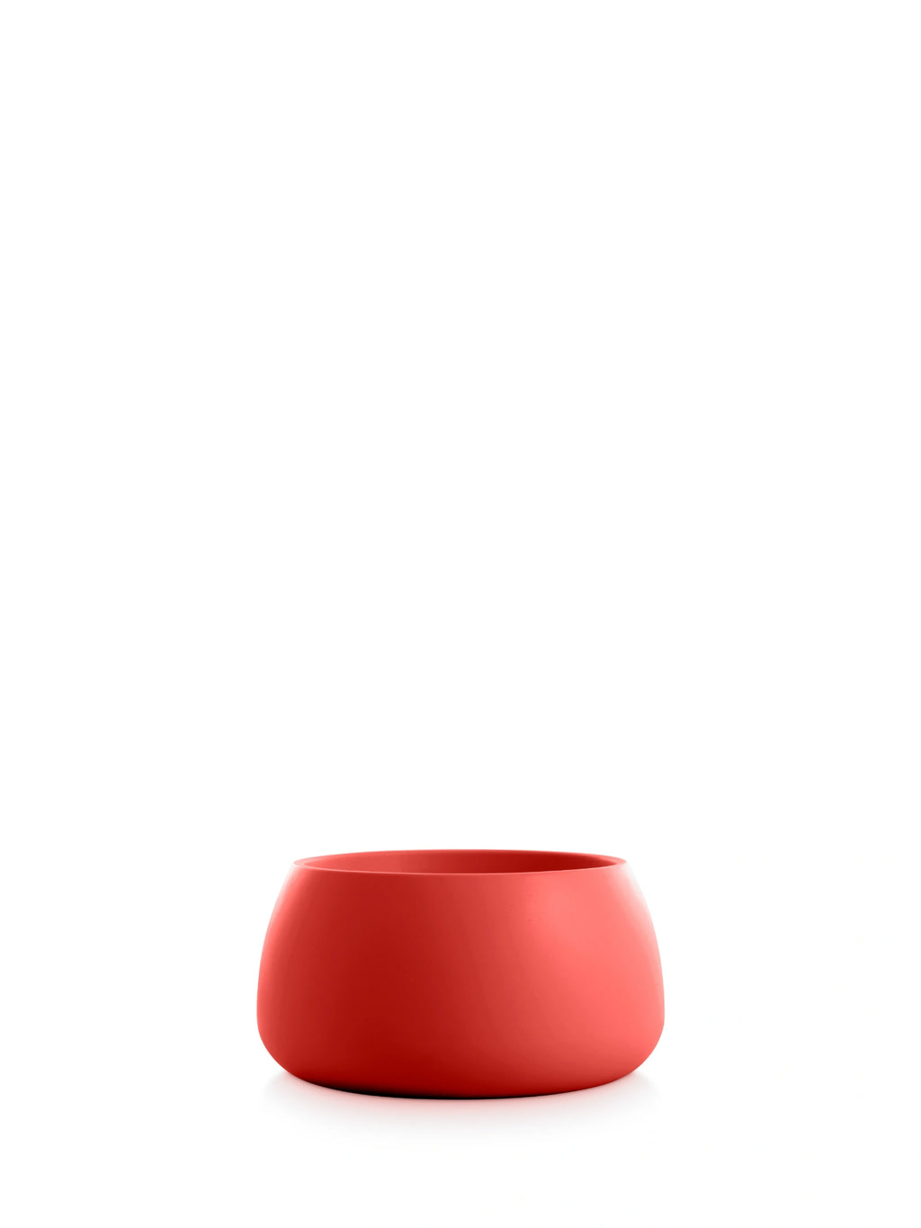 Diabla Gobi 3 Planter in vibrant matte red, showcasing its modern, rounded, and low-profile design. This elegant, durable planter is displayed on a clean white background.