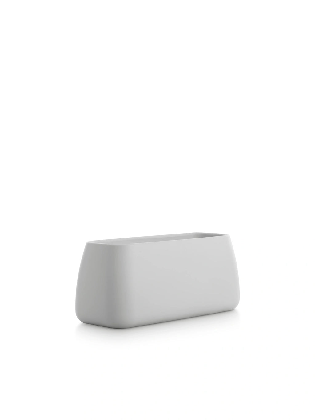 Diabla Gobi 5 Planter in classic grey, showcasing its modern, elongated rectangular shape with gentle curves and a smooth, durable finish, perfect for any contemporary space, displayed on a white background.