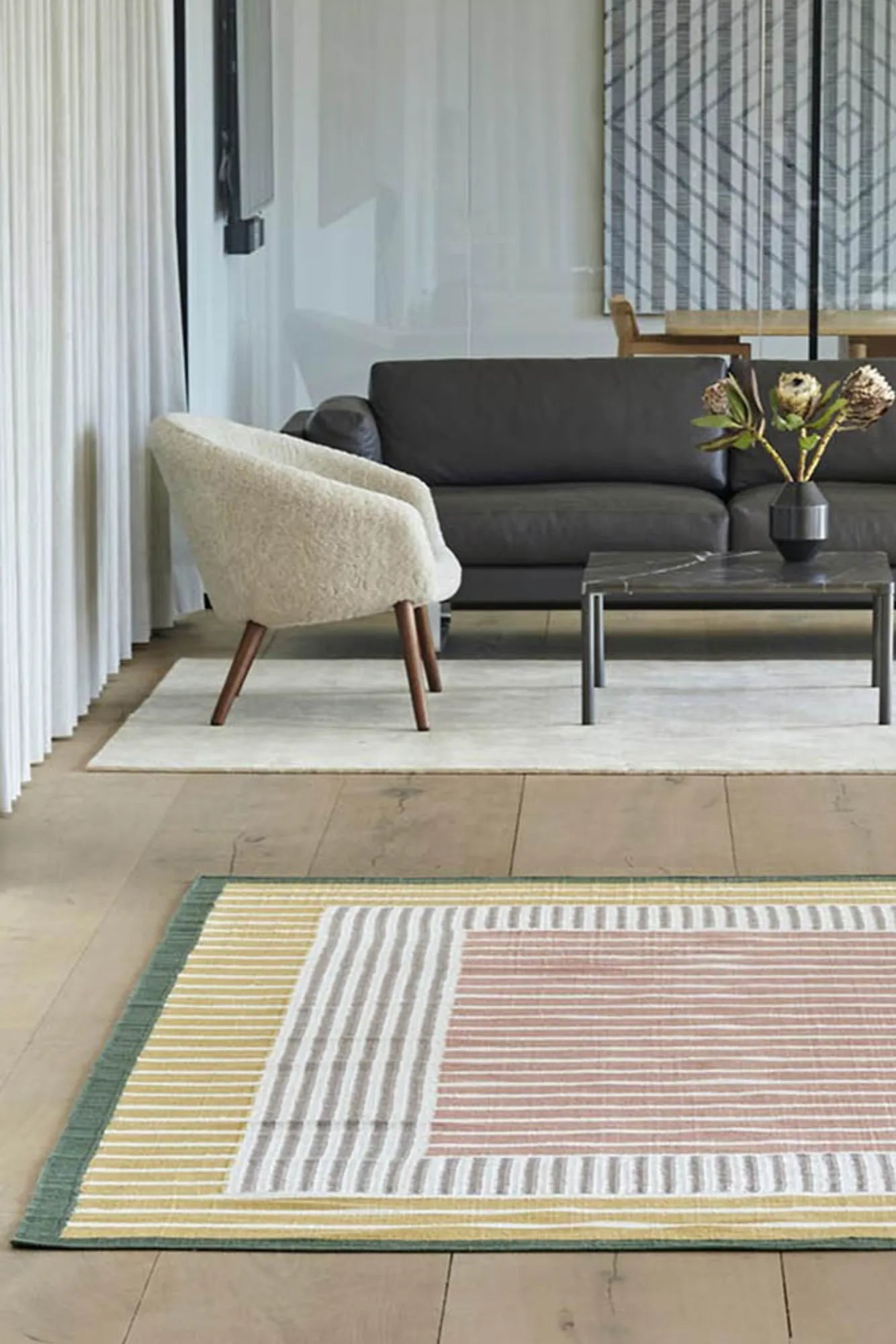 Hemp rug made with natural fibers, perfect for eco-friendly homes