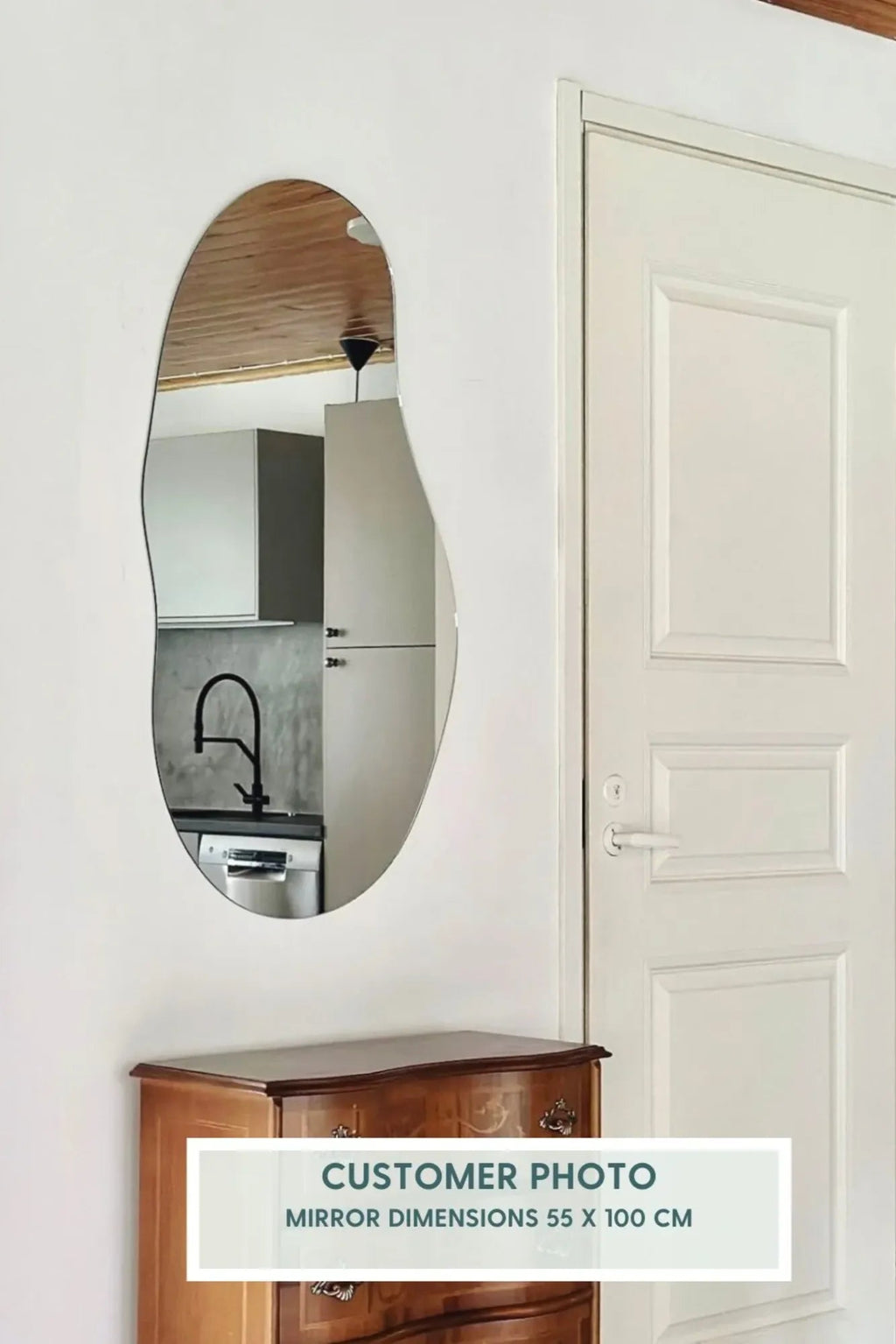  Cloud Mirror with Lights adding ambiance to a stylish bedroom