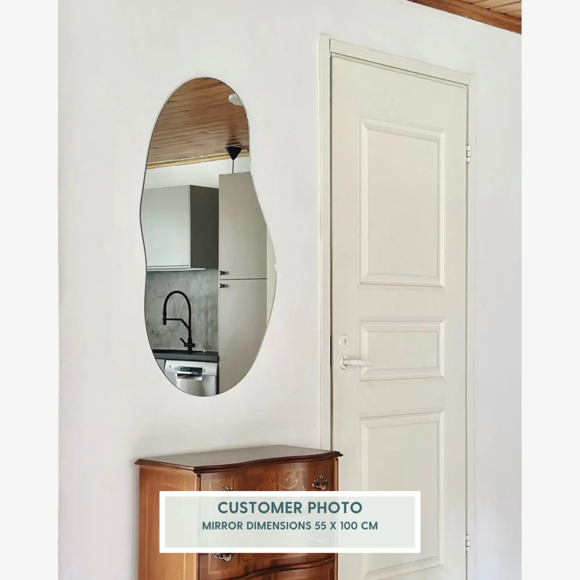  Cloud Mirror with Lights adding ambiance to a stylish bedroom