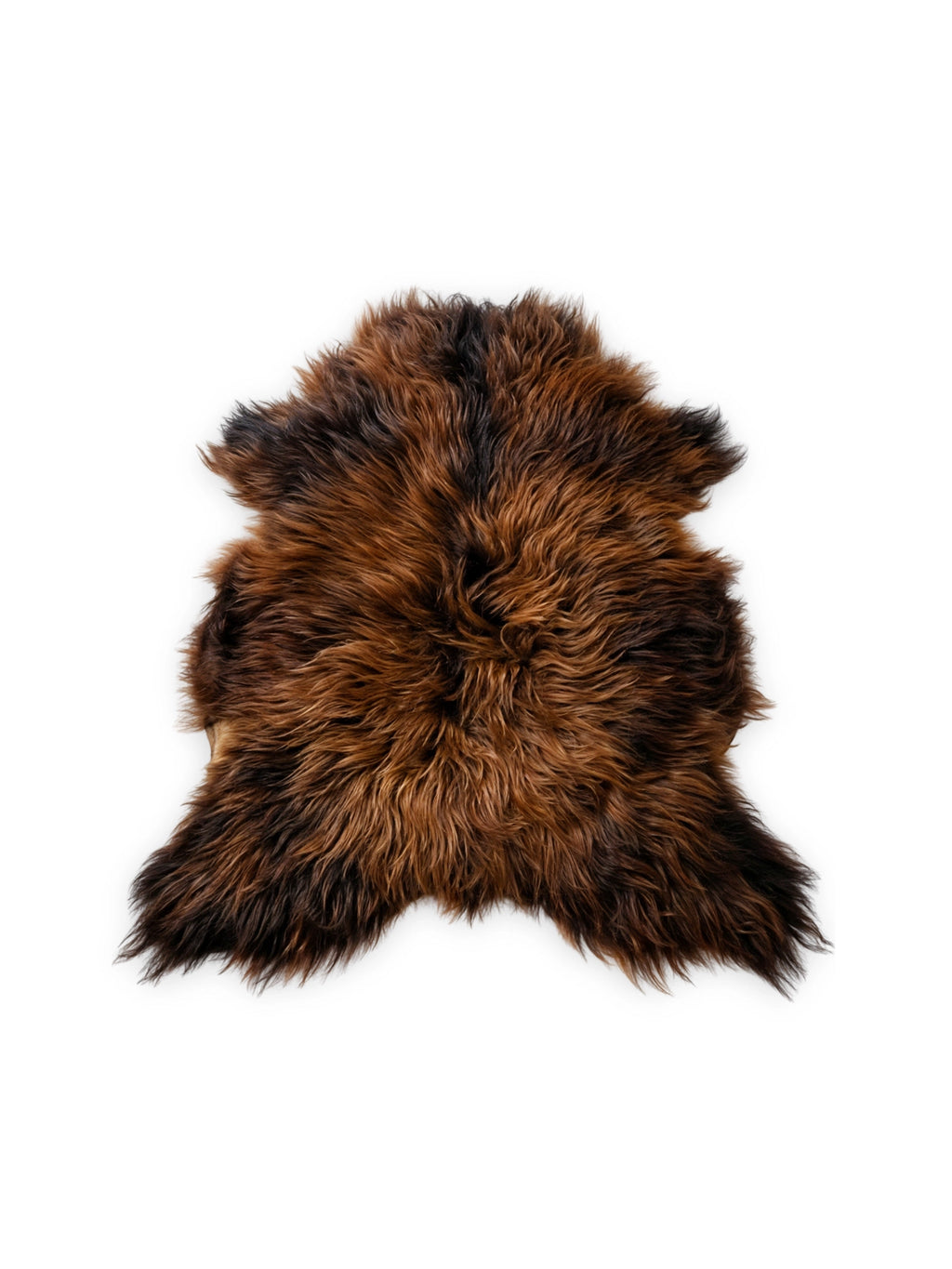 Icelandic Long-Hair Sheepskin Hide - Flamed Brown