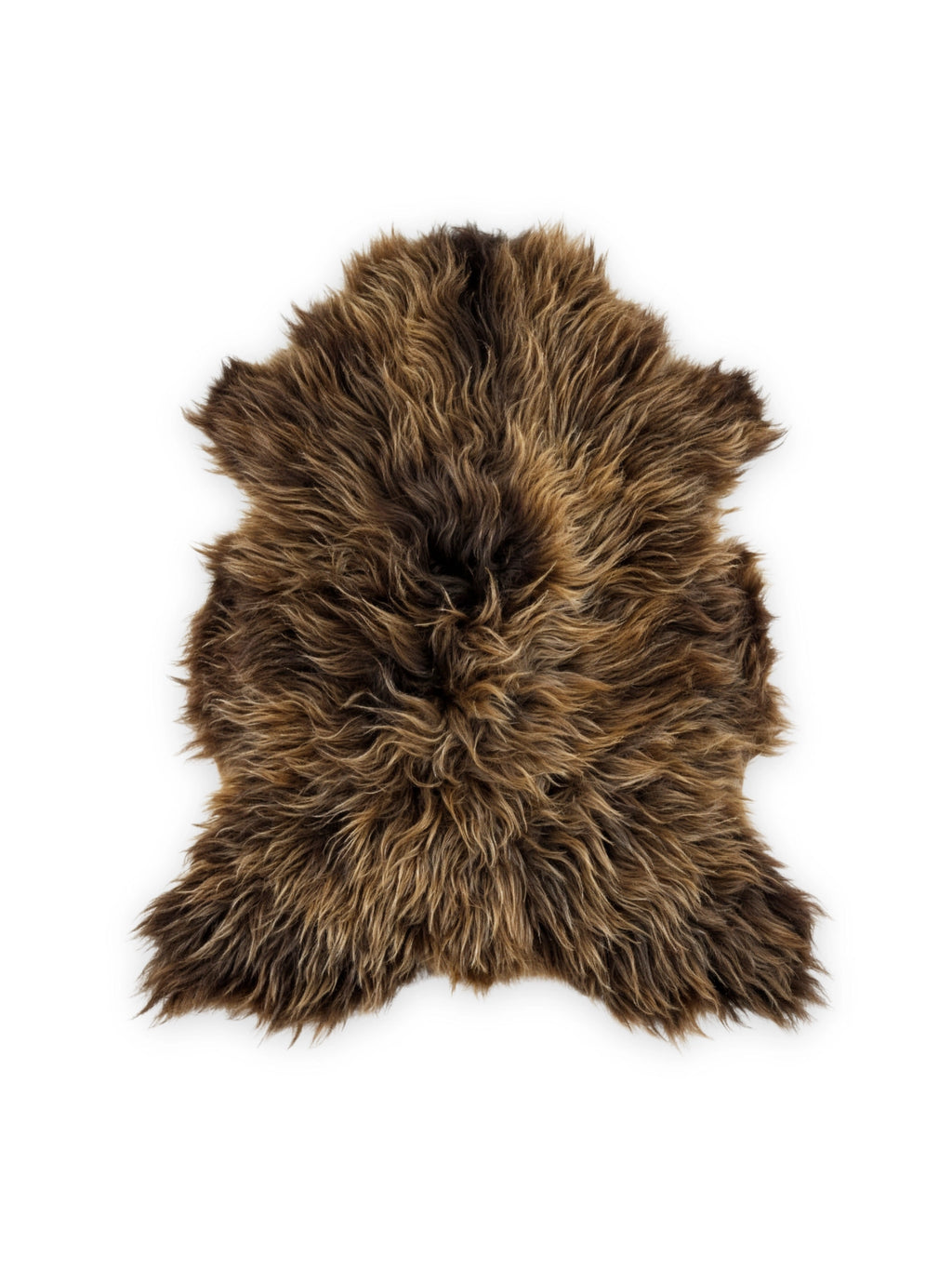 Icelandic Long-Hair Sheepskin Hide - Natural Rust Brown