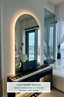 Elegant Arc Mirror with LED Lights for Dressing Room Decor