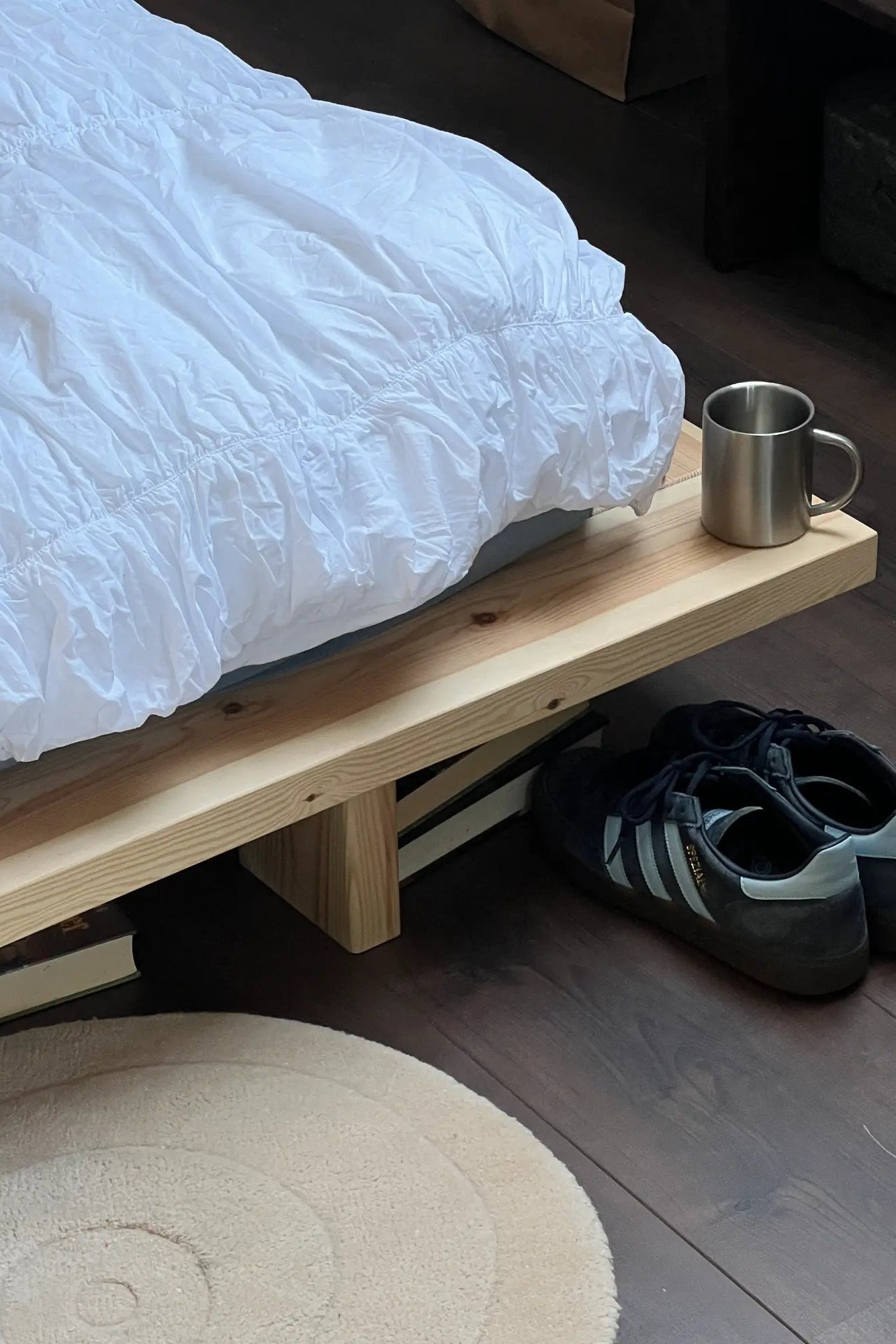 Beautifully crafted Japan Bed in its raw natural state, made from high-quality materials for a comfortable and stylish bedroom