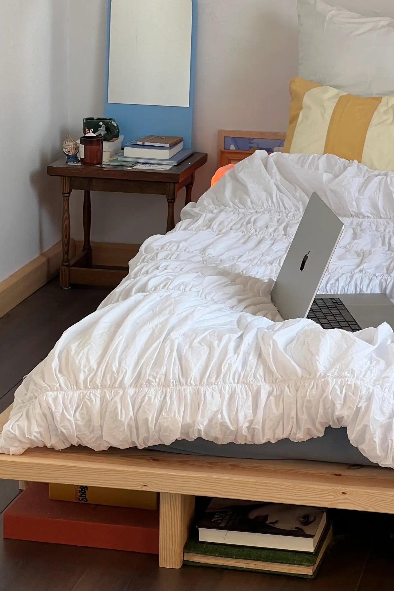Handcrafted Japan Bed made from raw, natural materials for a minimalist, Japanese-inspired bedroom decor