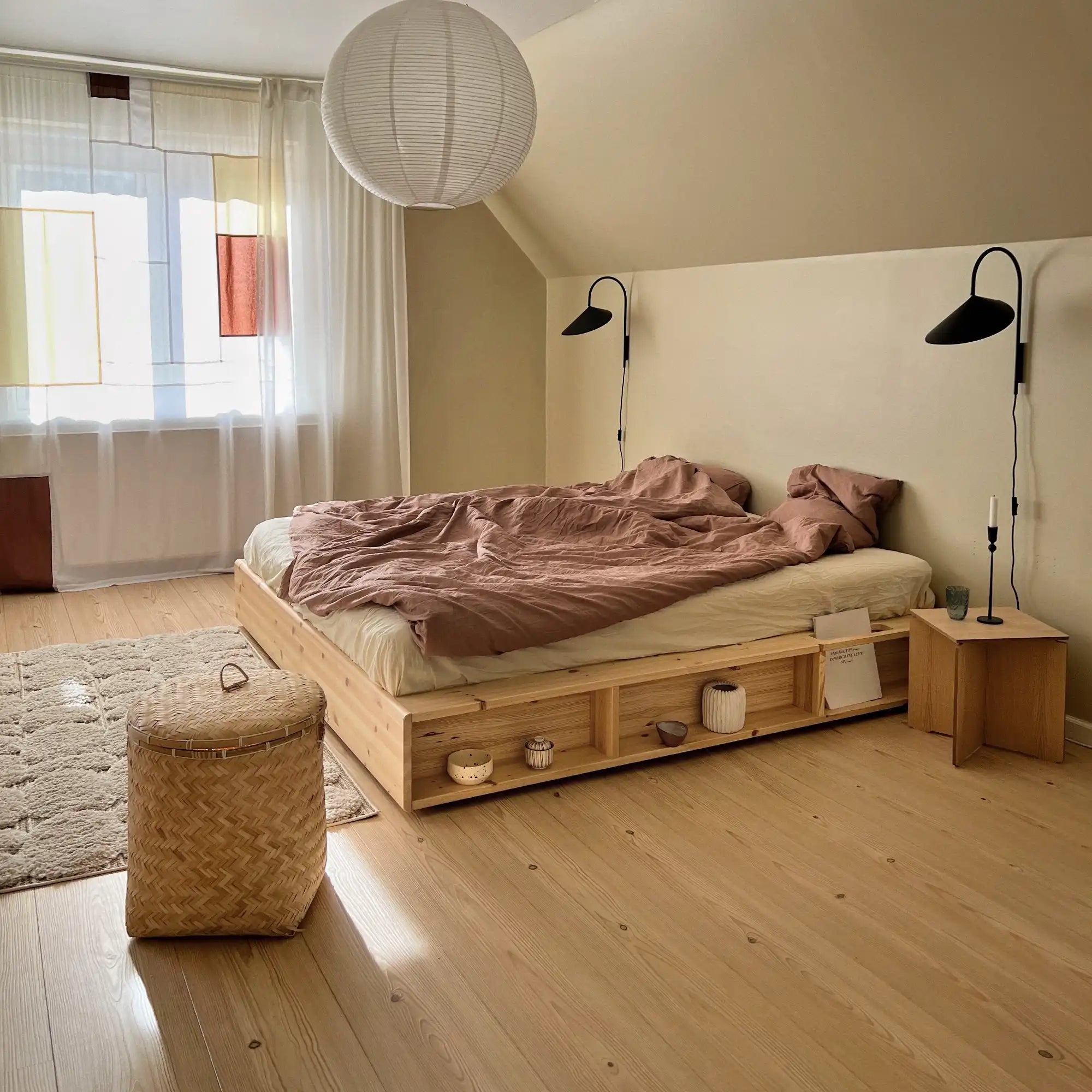 Ziggy Bed - Raw: Minimalistic Bed Frame with Storage - Karup Design - That Cool Living - Japanese Bed
