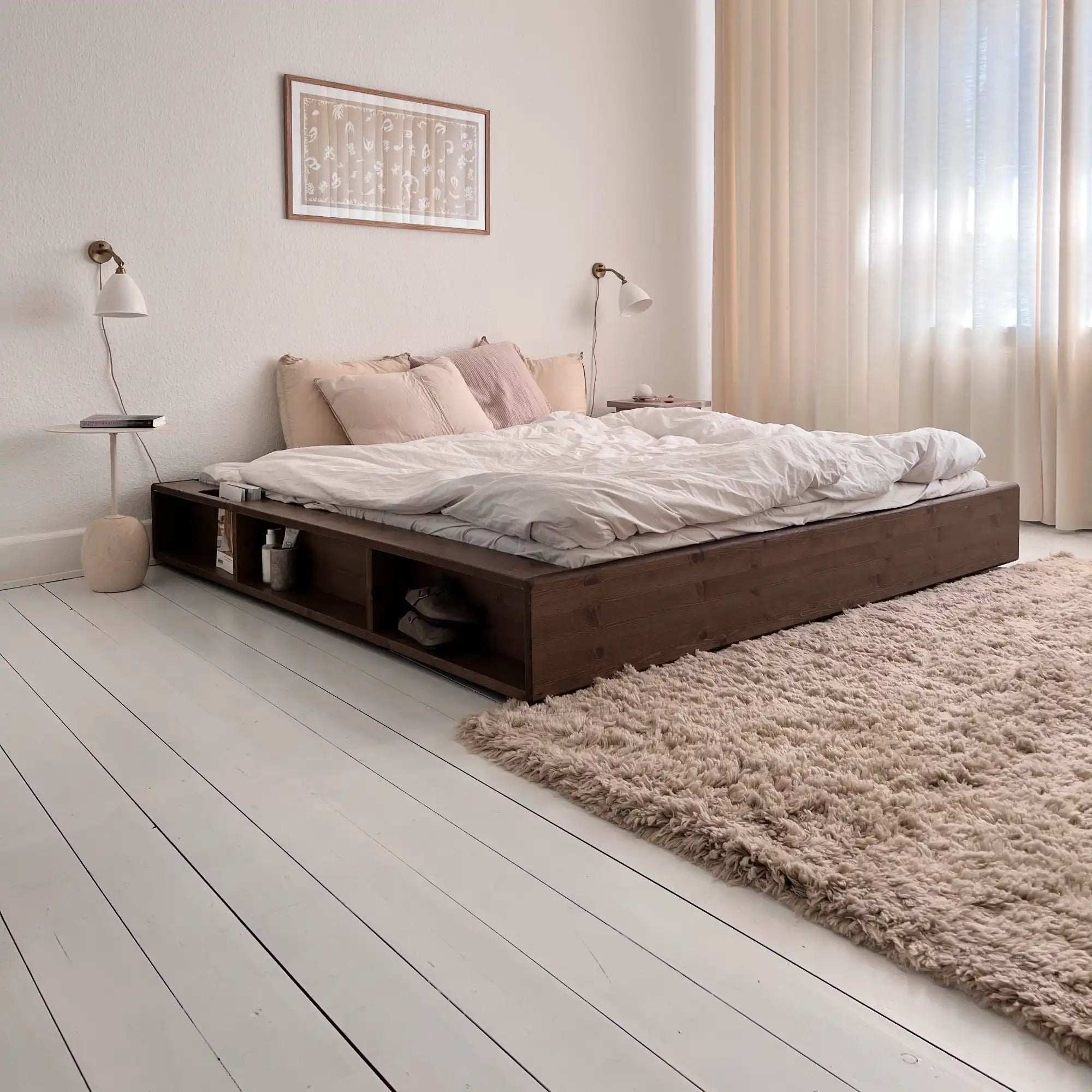 Ziggy Bed - Carob Brown: Minimalistic Bed Frame with Storage - Karup Design - That Cool Living