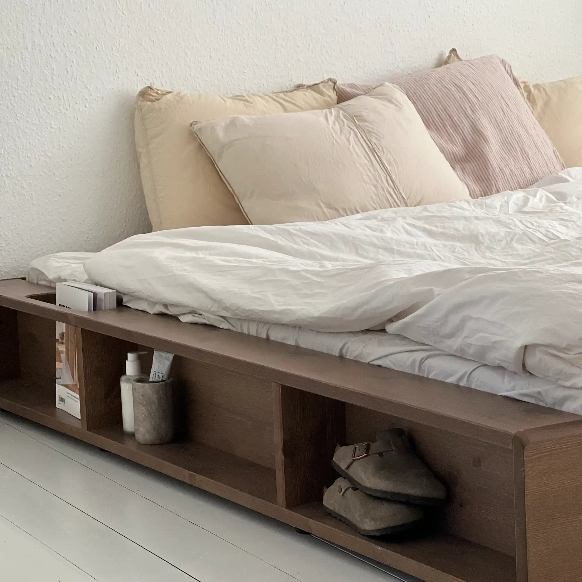 Ziggy Bed - Carob Brown: Minimalistic Bed Frame with Storage - Karup Design - That Cool Living