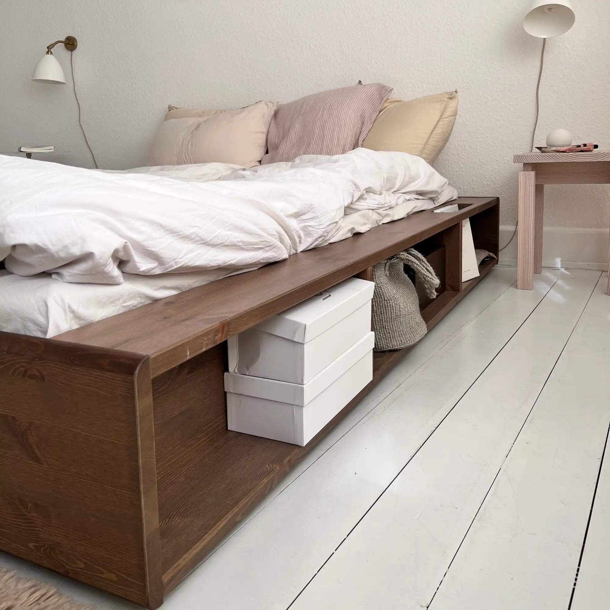 Ziggy Bed - Carob Brown: Minimalistic Bed Frame with Storage - Karup Design - That Cool Living